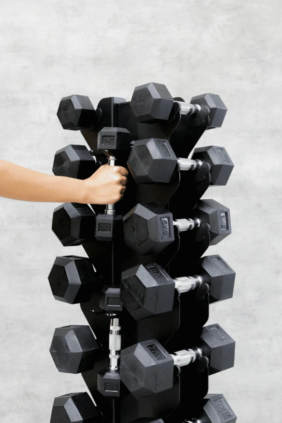 22.5kg Body Iron Commercial Rubber Hex Dumbbell Pair