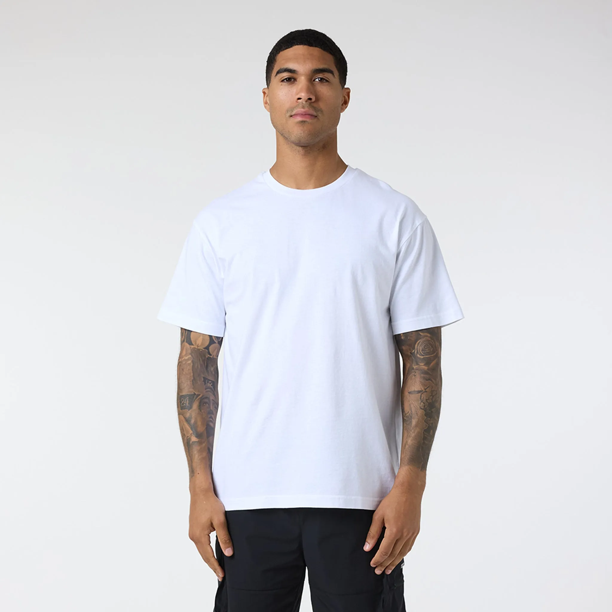 3-Pack Relaxed Fit T-Shirts | Black/Light Grey Marl/White