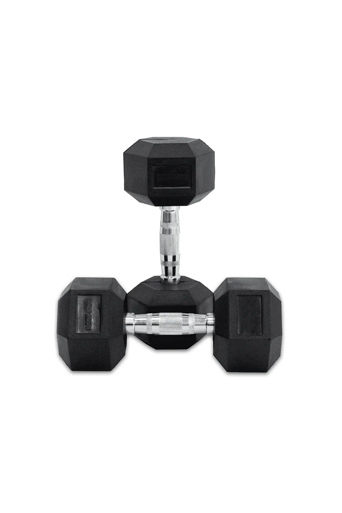 30kg Body Iron Commercial Rubber Hex Dumbbell Pair