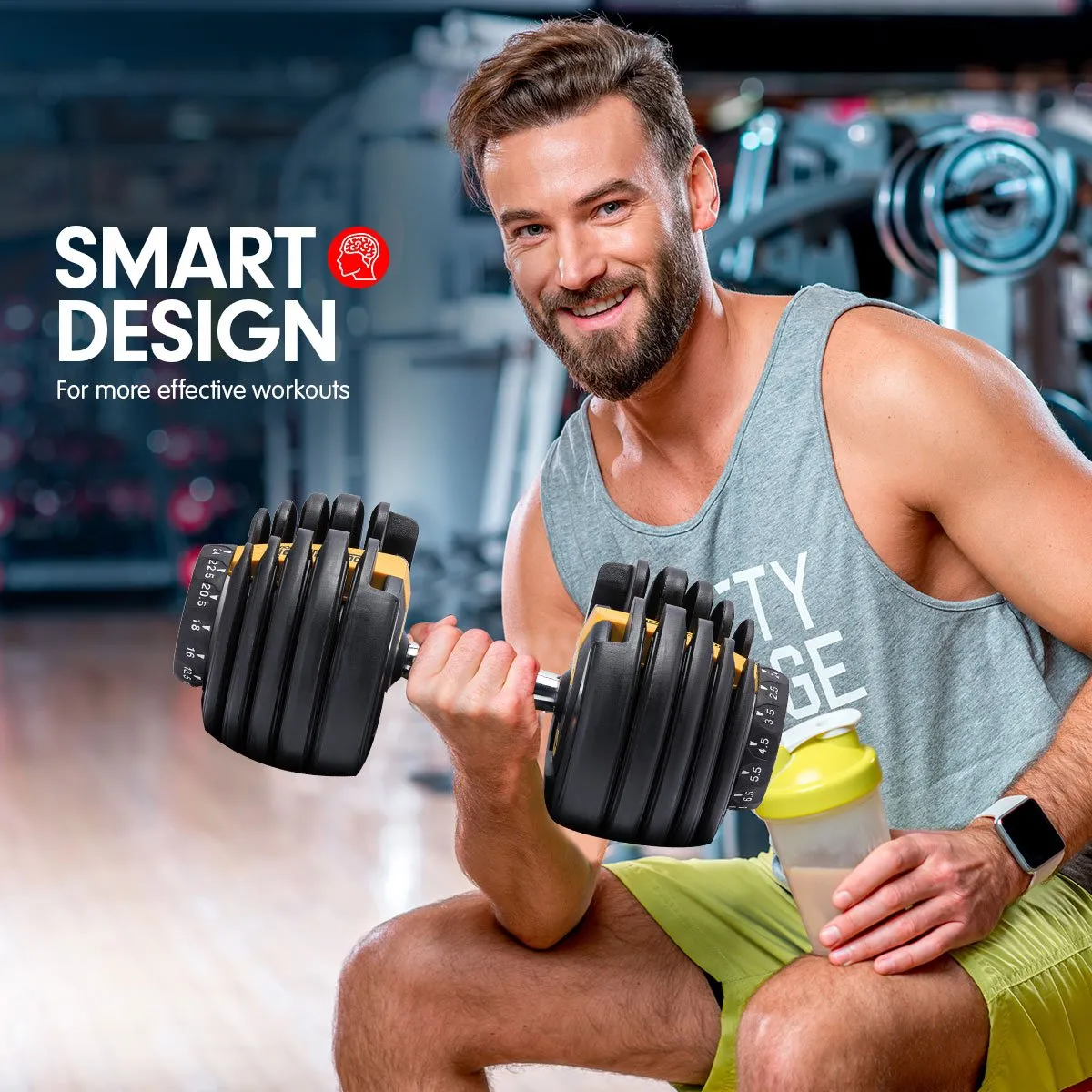 Adjustable 48KG Dumbbell Set with Stand - Powertrain