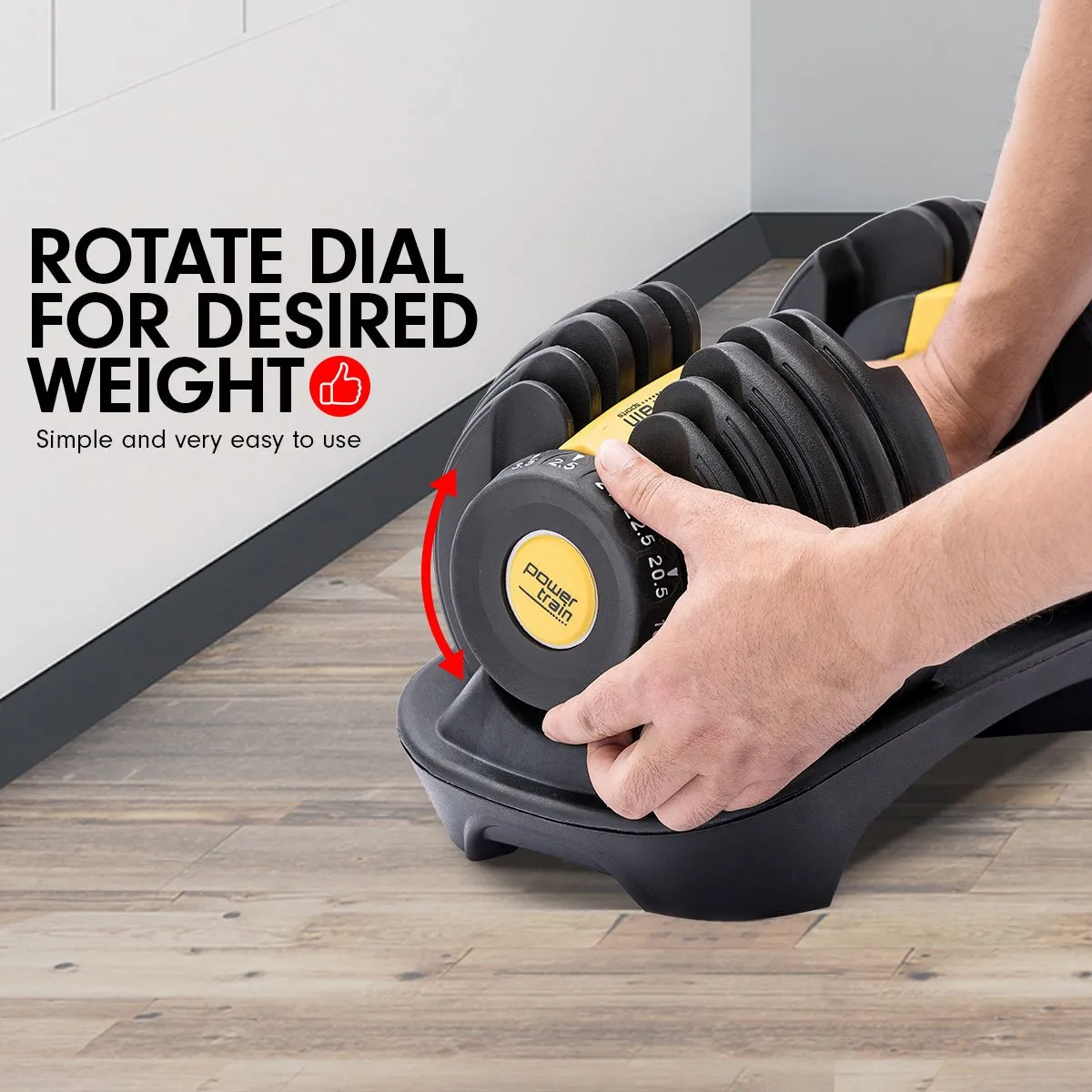 Adjustable 48KG Dumbbell Set with Stand - Powertrain