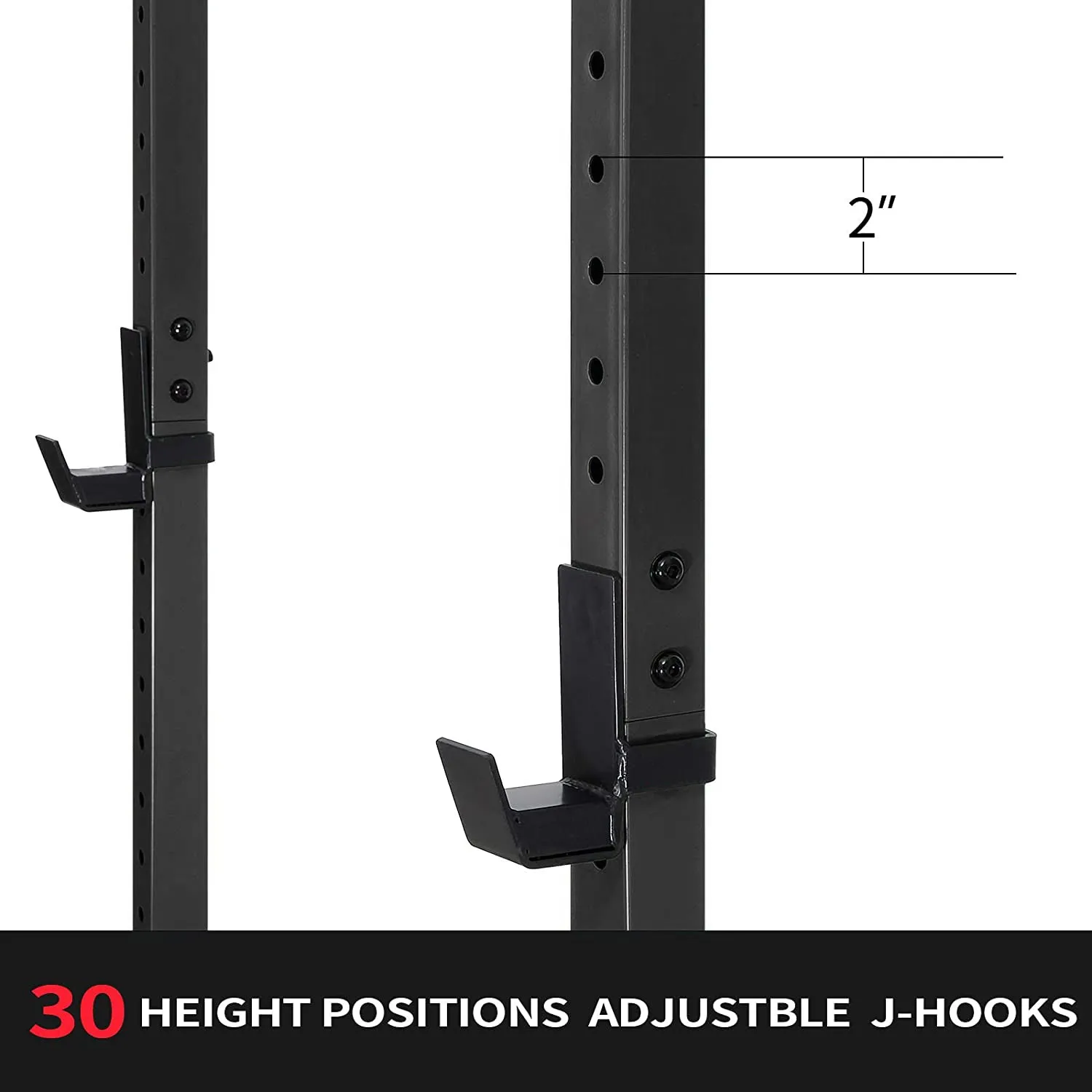 Adjustable Half Power Rack Black