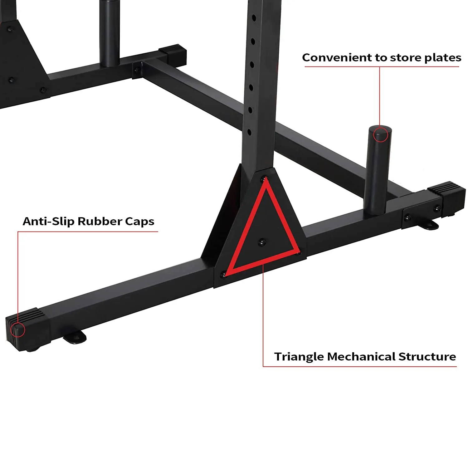 Adjustable Half Power Rack Black