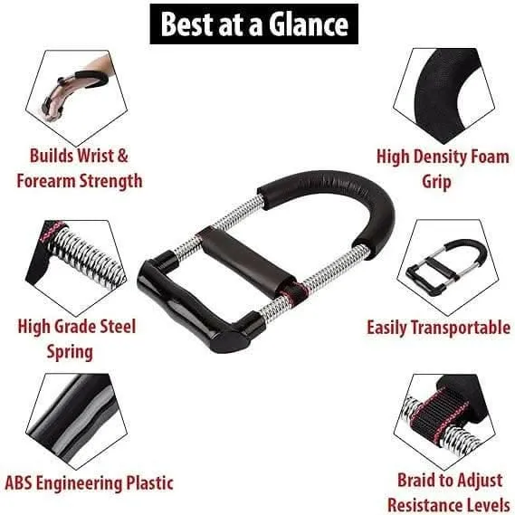 Adjustable Steel Exerciser Hand Gripper for Forearm Strengthener Hand Grips / Wrist Exerciser (Black)