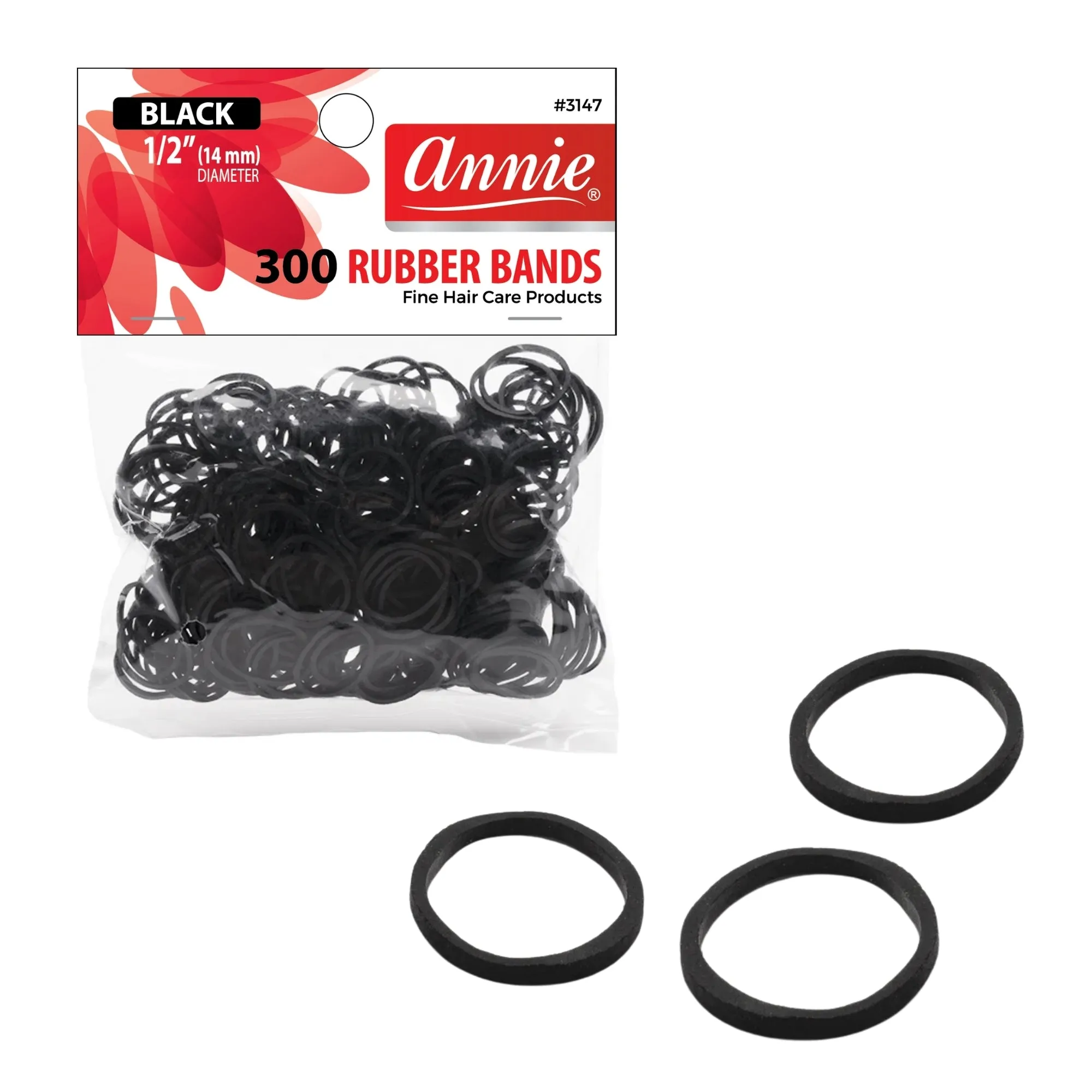 Annie Rubber Bands 300Ct Black