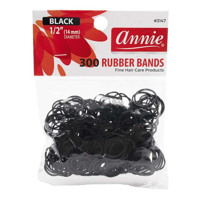 Annie Rubber Bands 300Ct Black