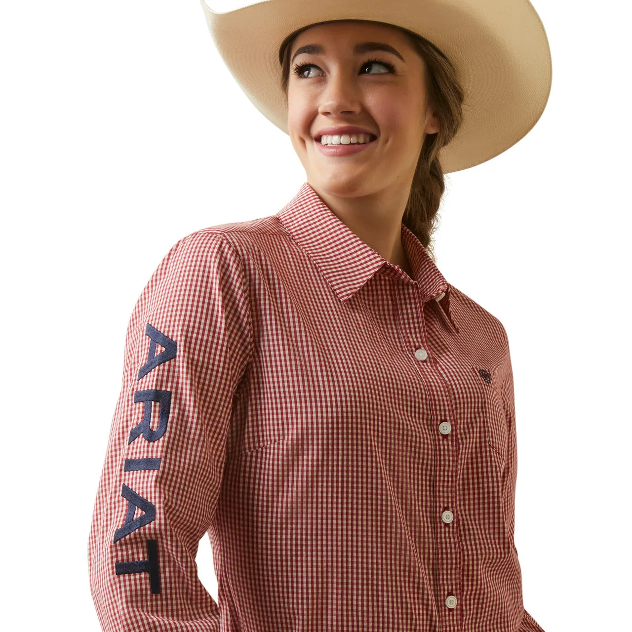 Ariat Women's Red Check Wrinkle Resist Kirby Shirt