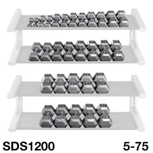 Body Solid 5 to 75 lb Hex Dumbbells Set