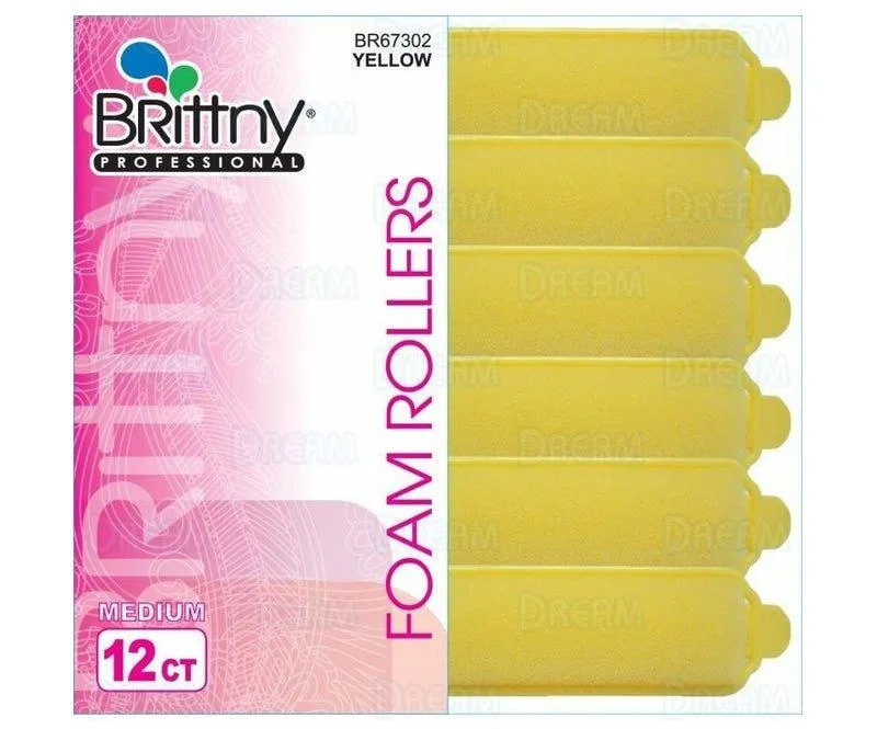 Brittny-Professional-Foam-Rollers-Yellow-Medium-12-Count