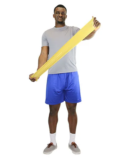 CanDo Low Powder Exercise Band - Twin-Pak - 100 yard (2 x 50 yard rolls) - Yellow - x-light