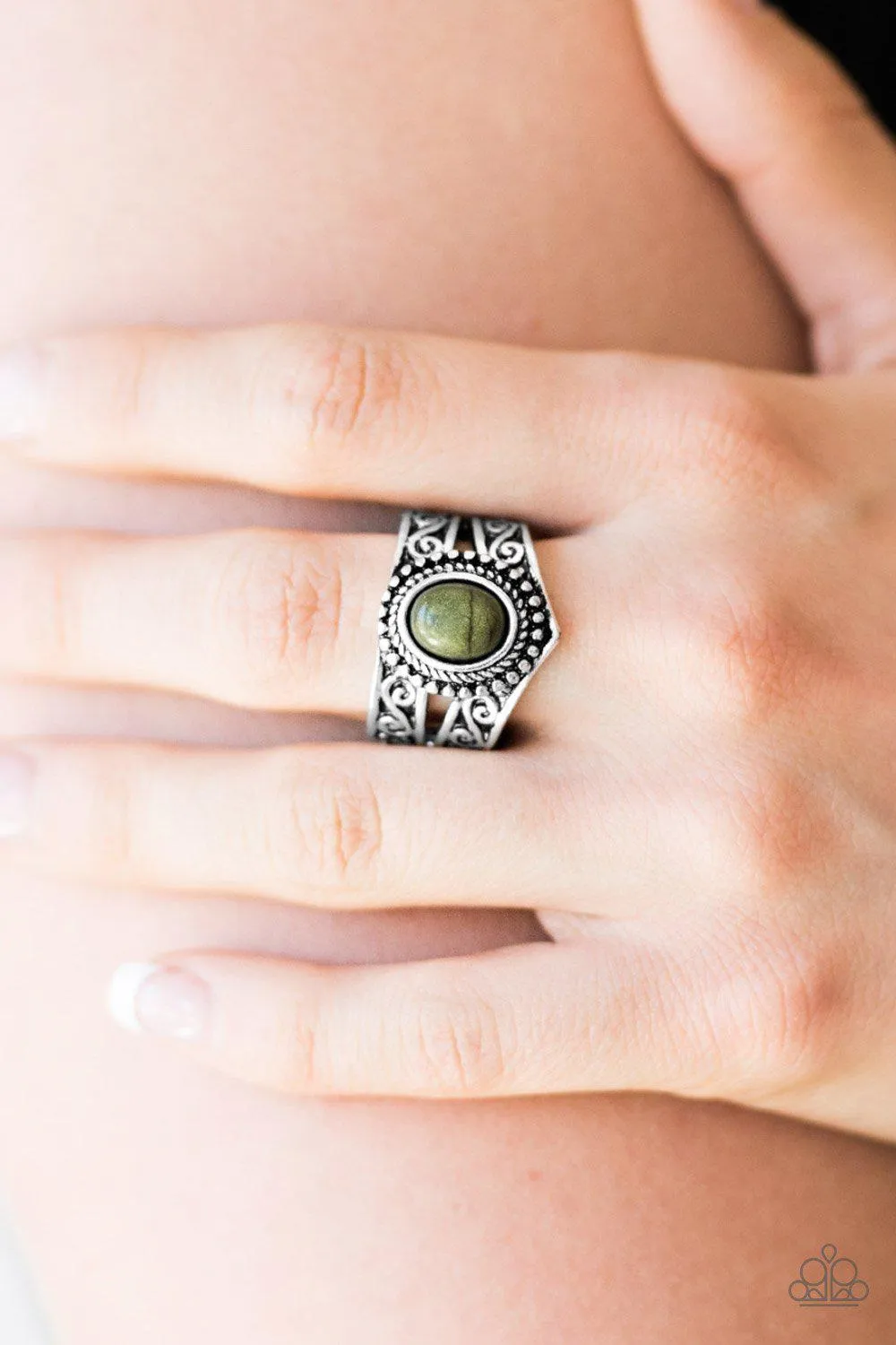 Chief of Chic Green Stone Ring - Paparazzi Accessories