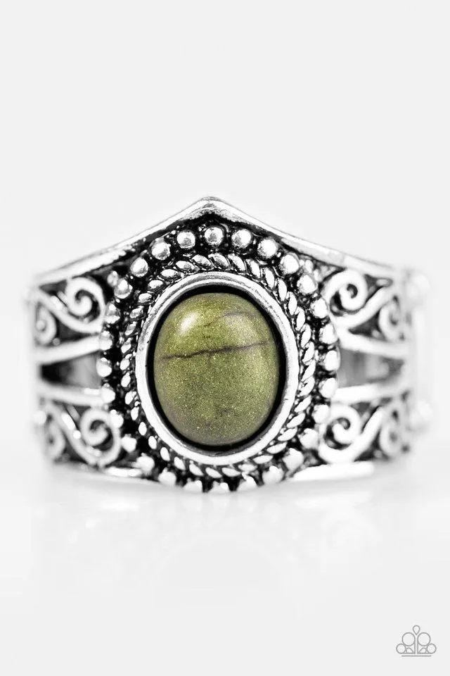 Chief of Chic Green Stone Ring - Paparazzi Accessories