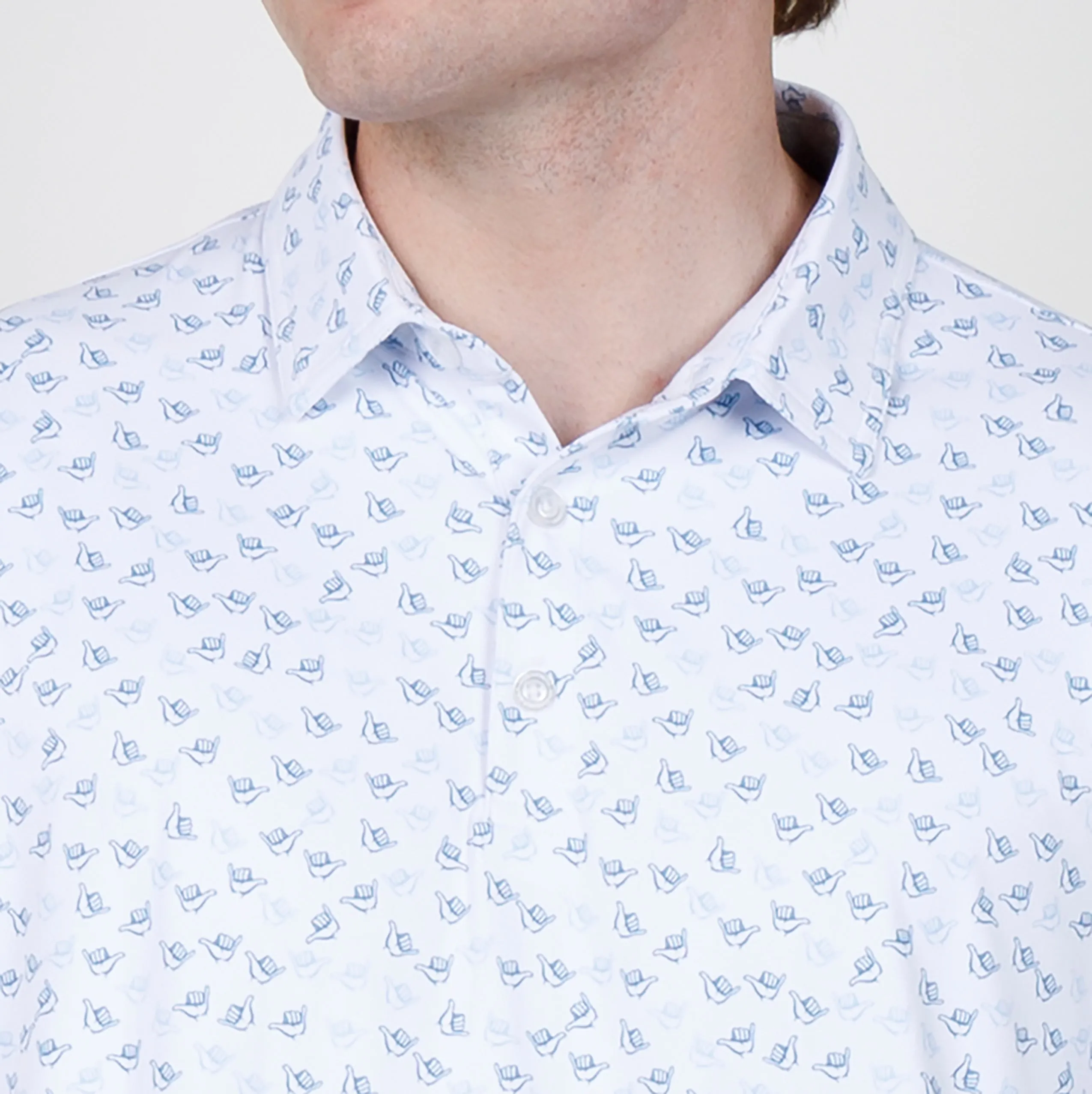 Chiller Polo - White/Laguna Blue/Sky