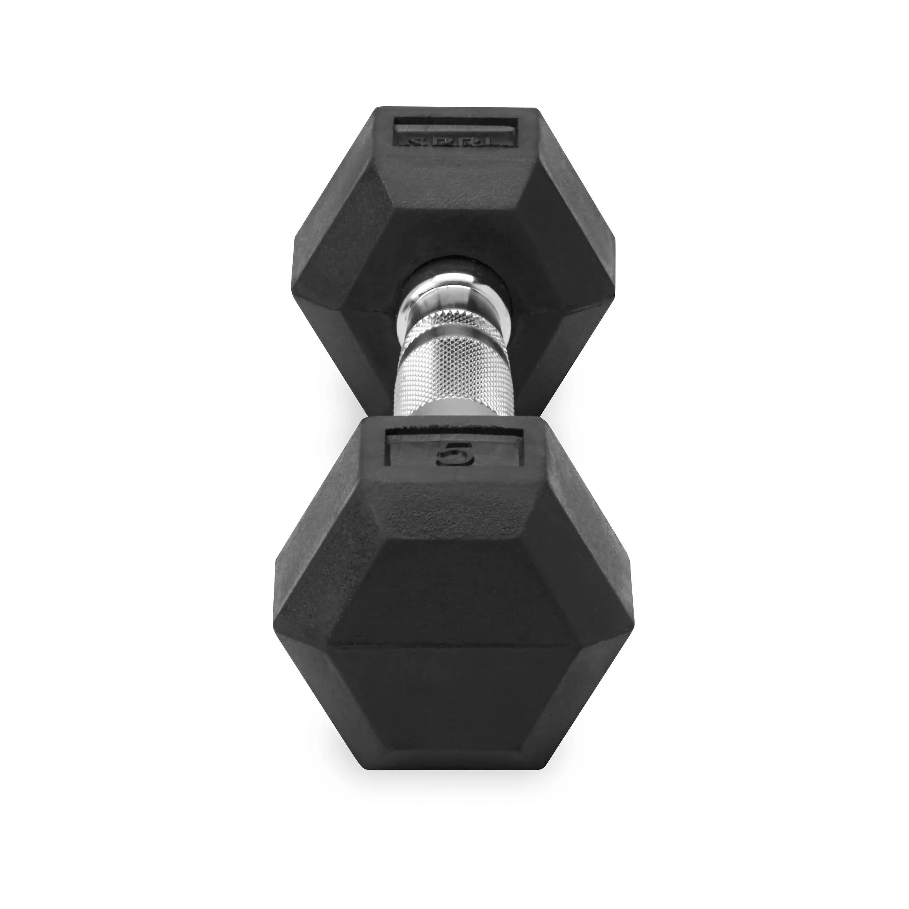 Deluxe 6-Sided Rubber Dumbbells - 3-25 lb. Pairs