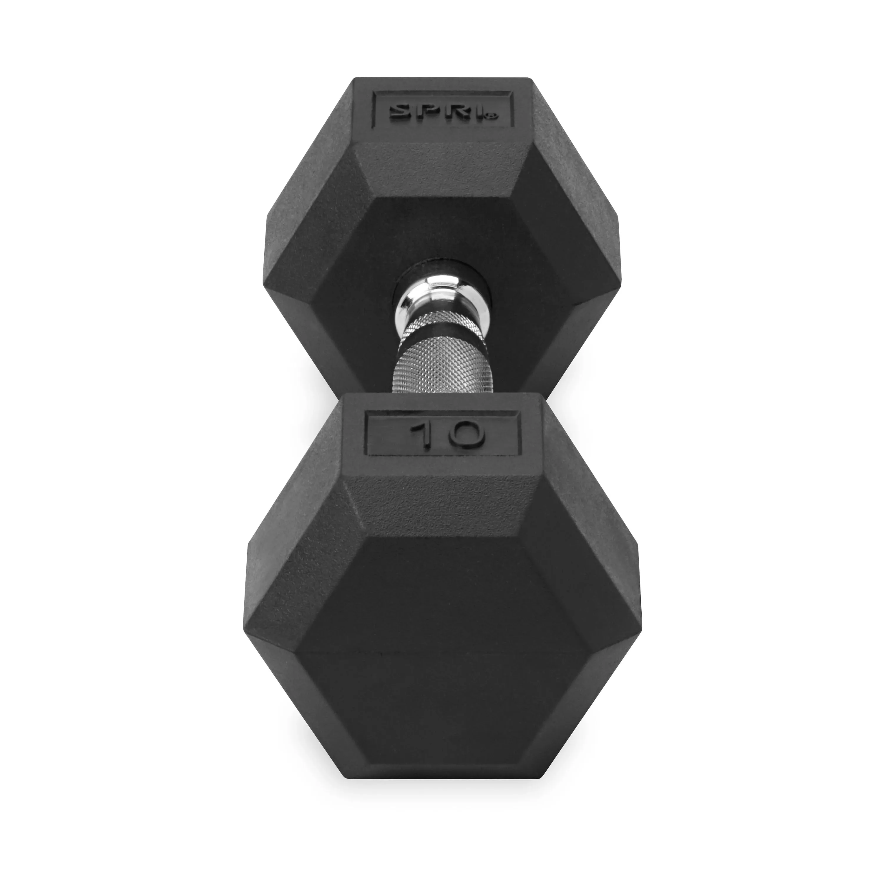 Deluxe 6-Sided Rubber Dumbbells - 3-25 lb. Pairs