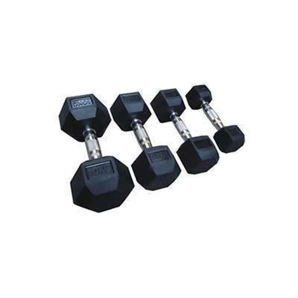 Dumbbells Rubber Coated Hexagon 7.5kg