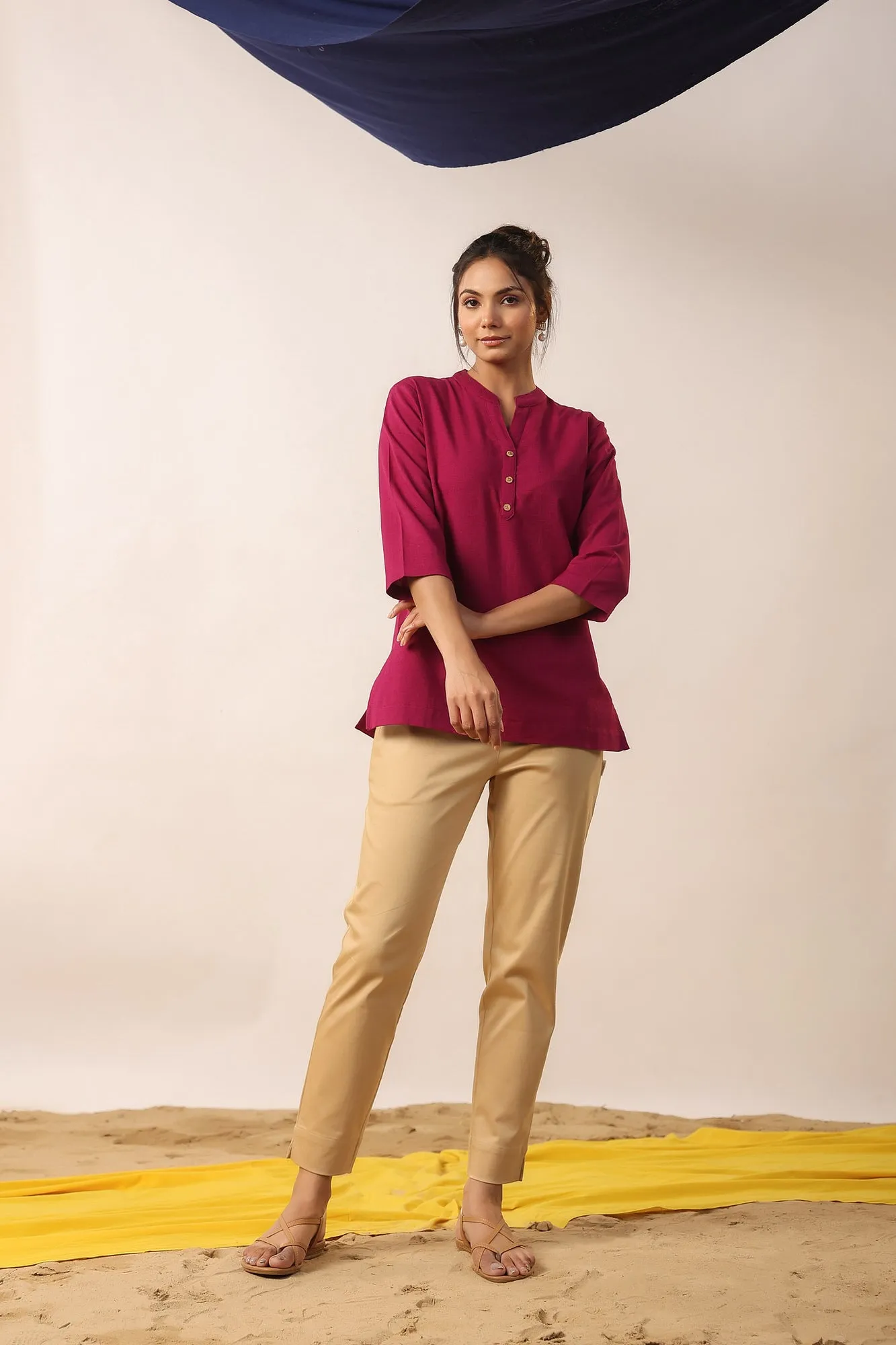 Earthy Magenta Cotton Top