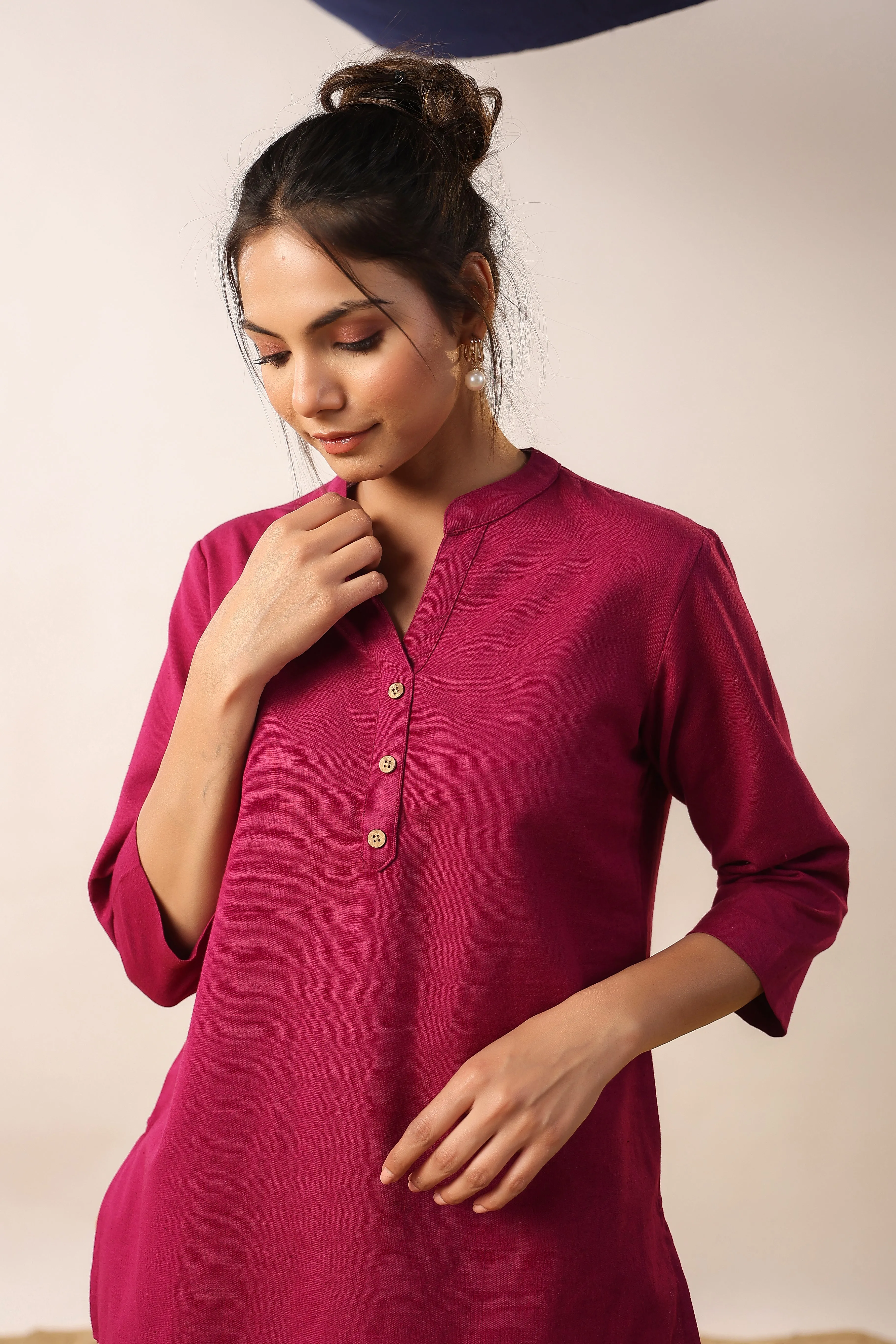 Earthy Magenta Cotton Top