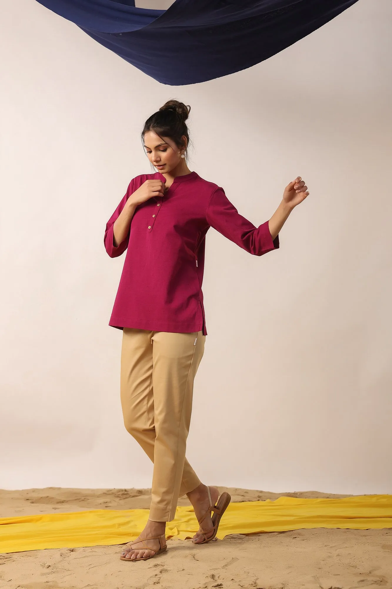 Earthy Magenta Cotton Top