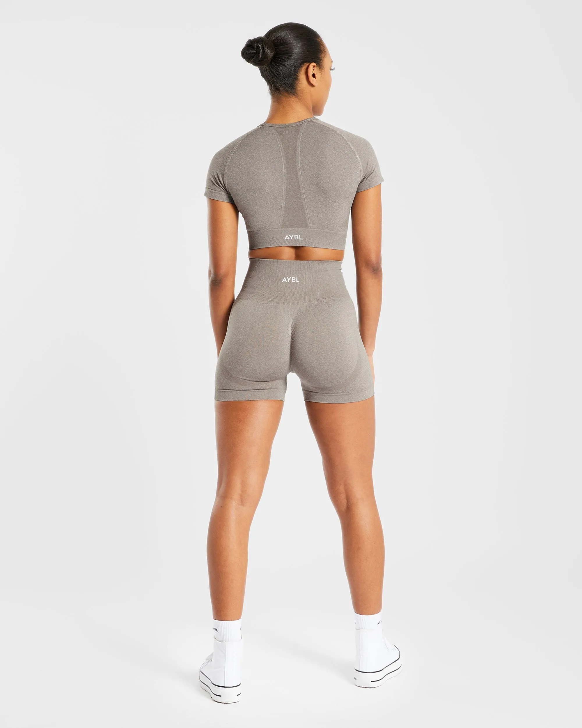 Empower Seamless Shorts - Taupe Marl