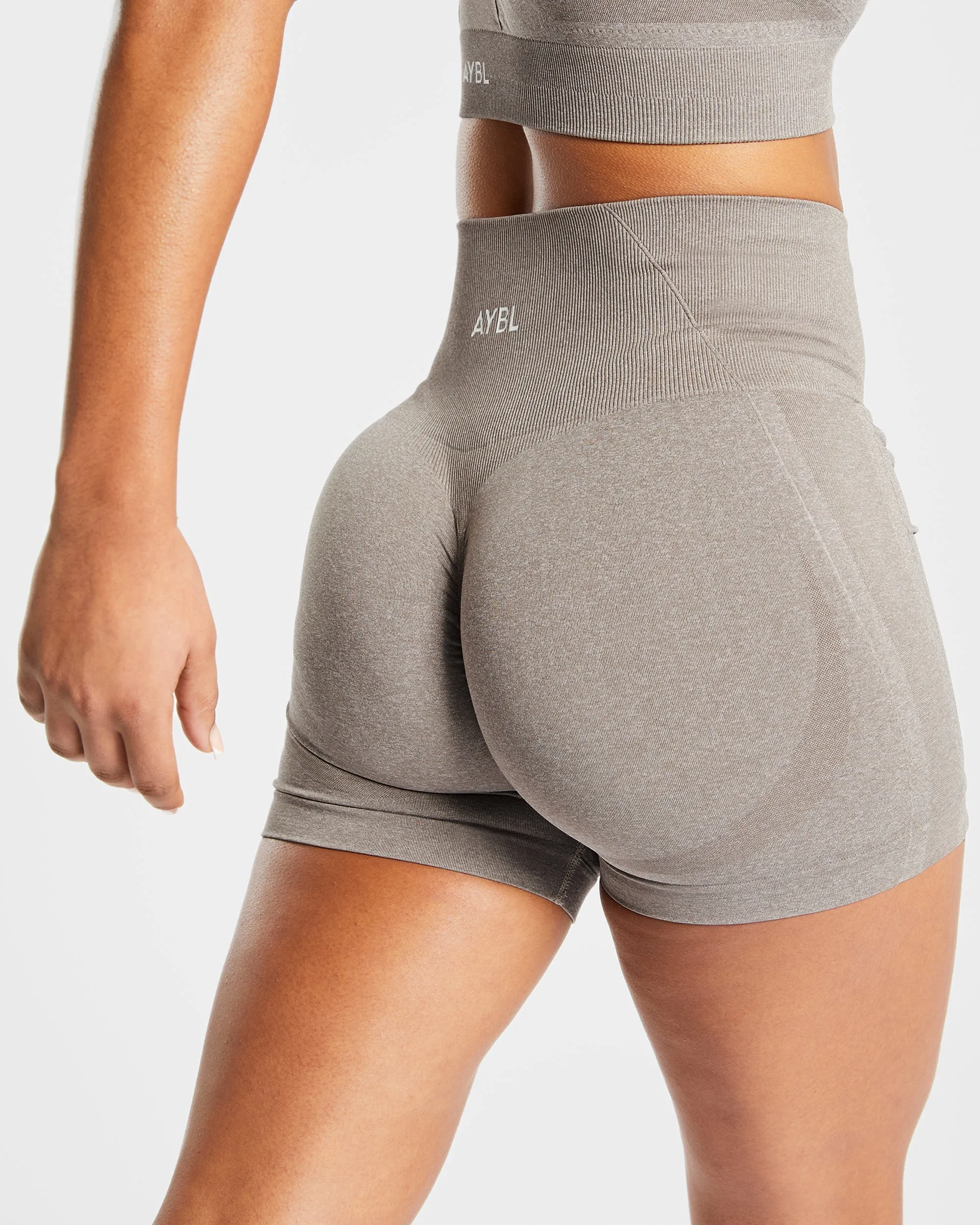 Empower Seamless Shorts - Taupe Marl