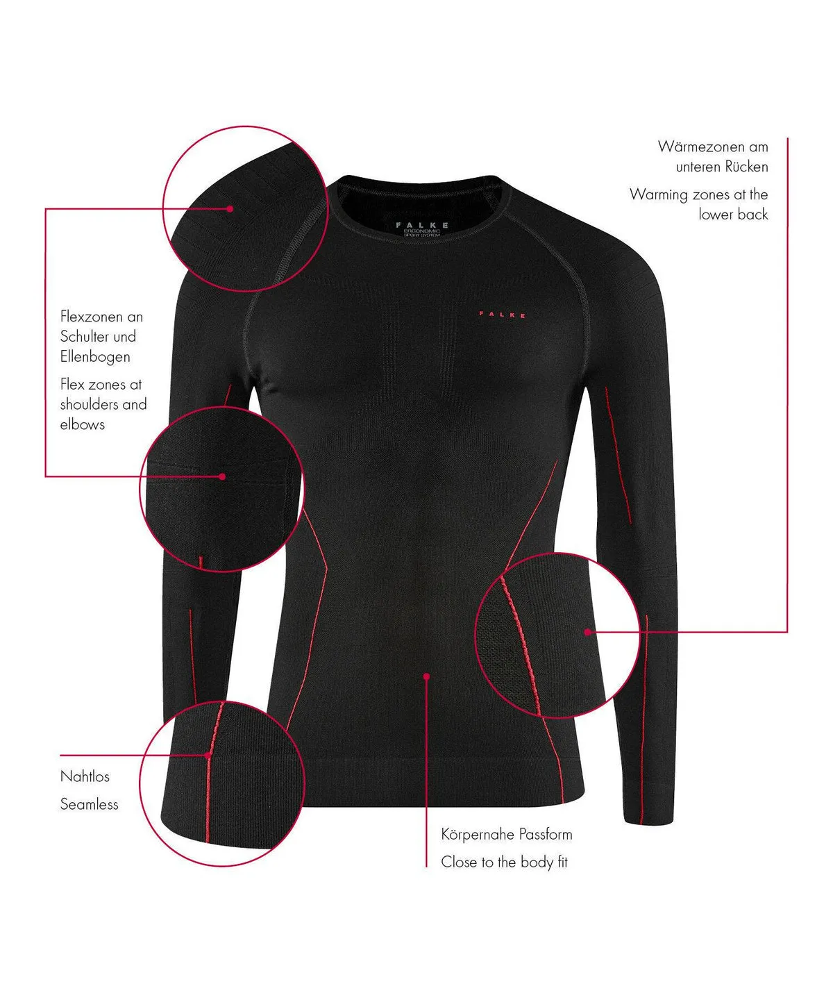 Falke Mens Baselayer  - Long sleeve maximum warm