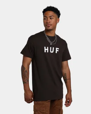 HUF Essentials OG Logo T-Shirt Chocolate