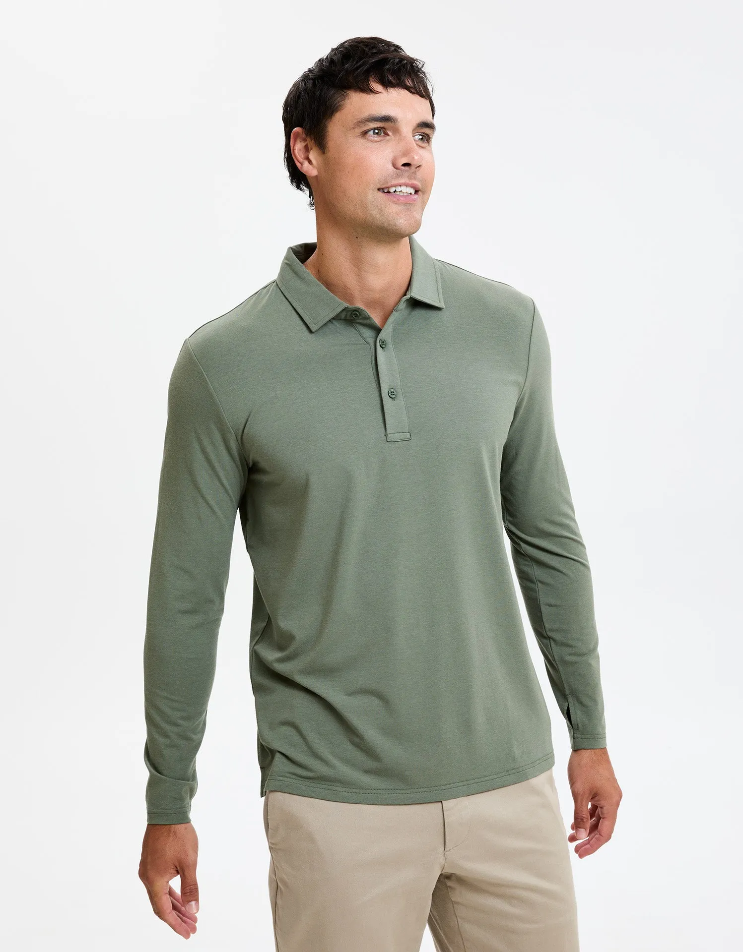 Long Sleeve Polo Shirt UPF 50  Sensitive Collection