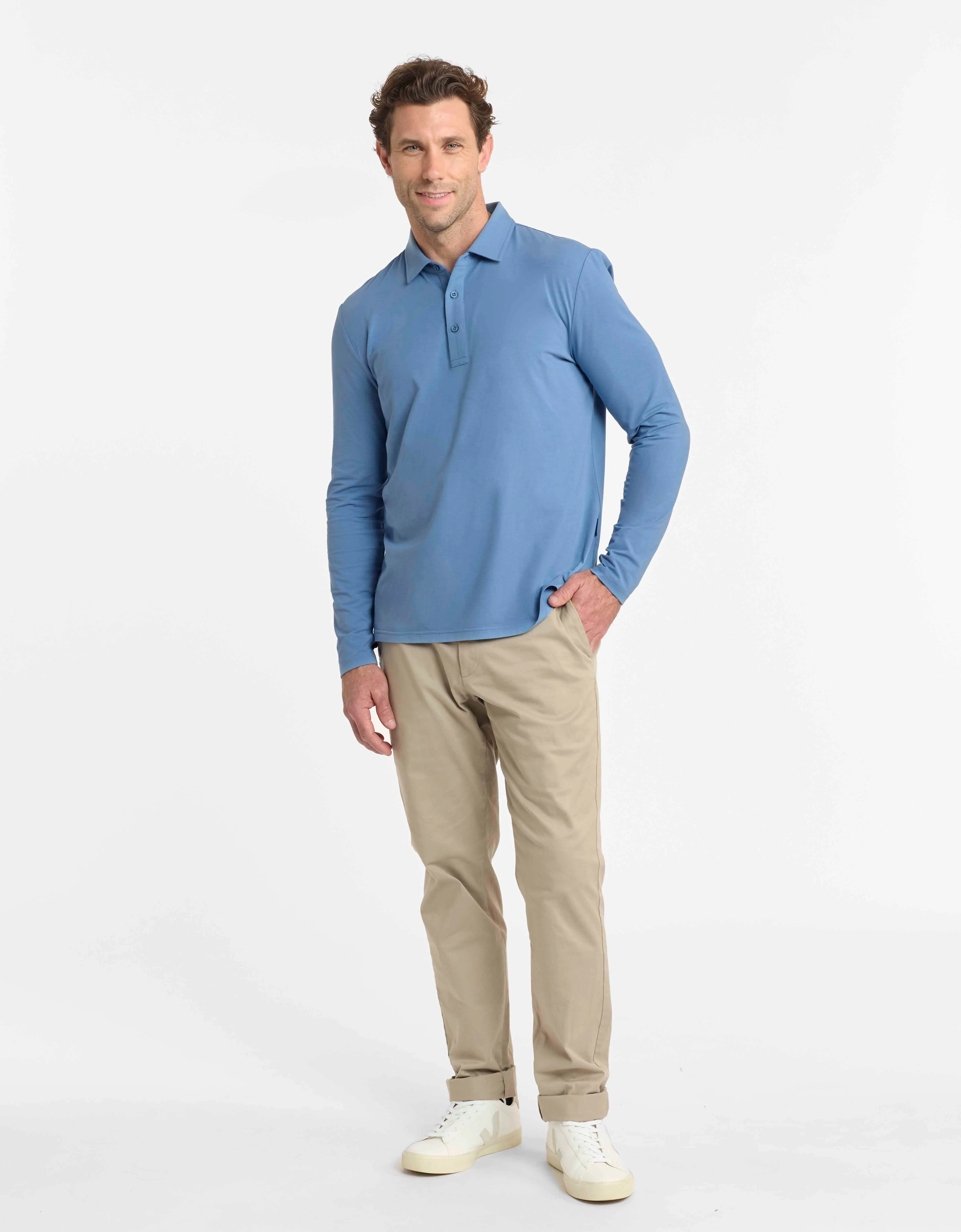 Long Sleeve Polo Shirt UPF 50  Sensitive Collection