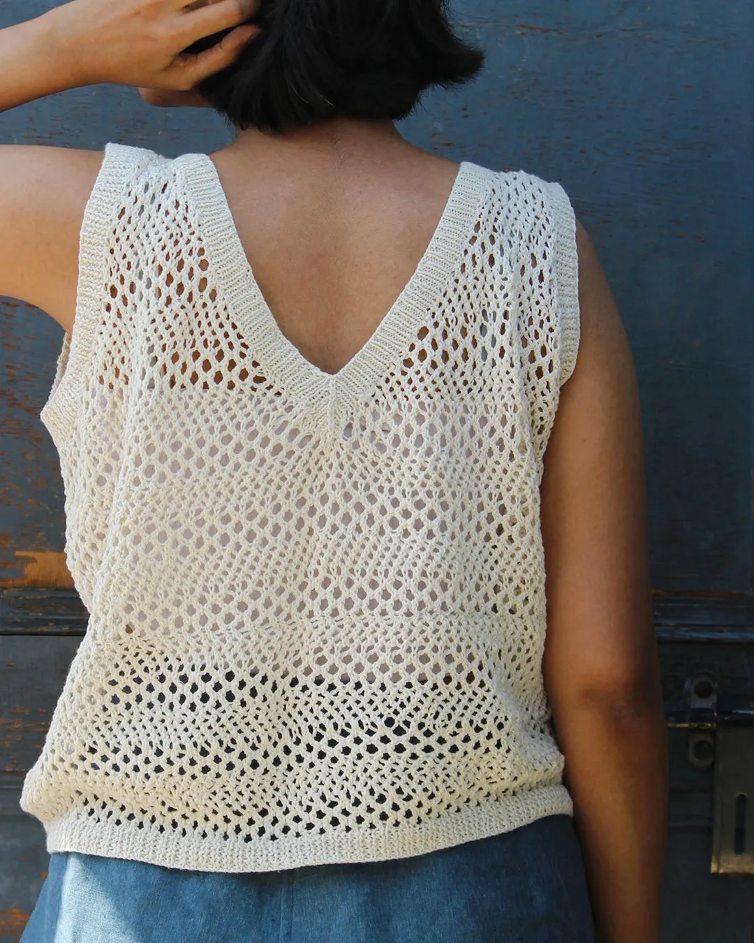 Magnolia V-neck Knitted Cotton Top