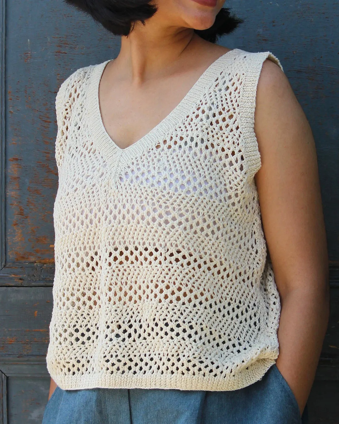 Magnolia V-neck Knitted Cotton Top