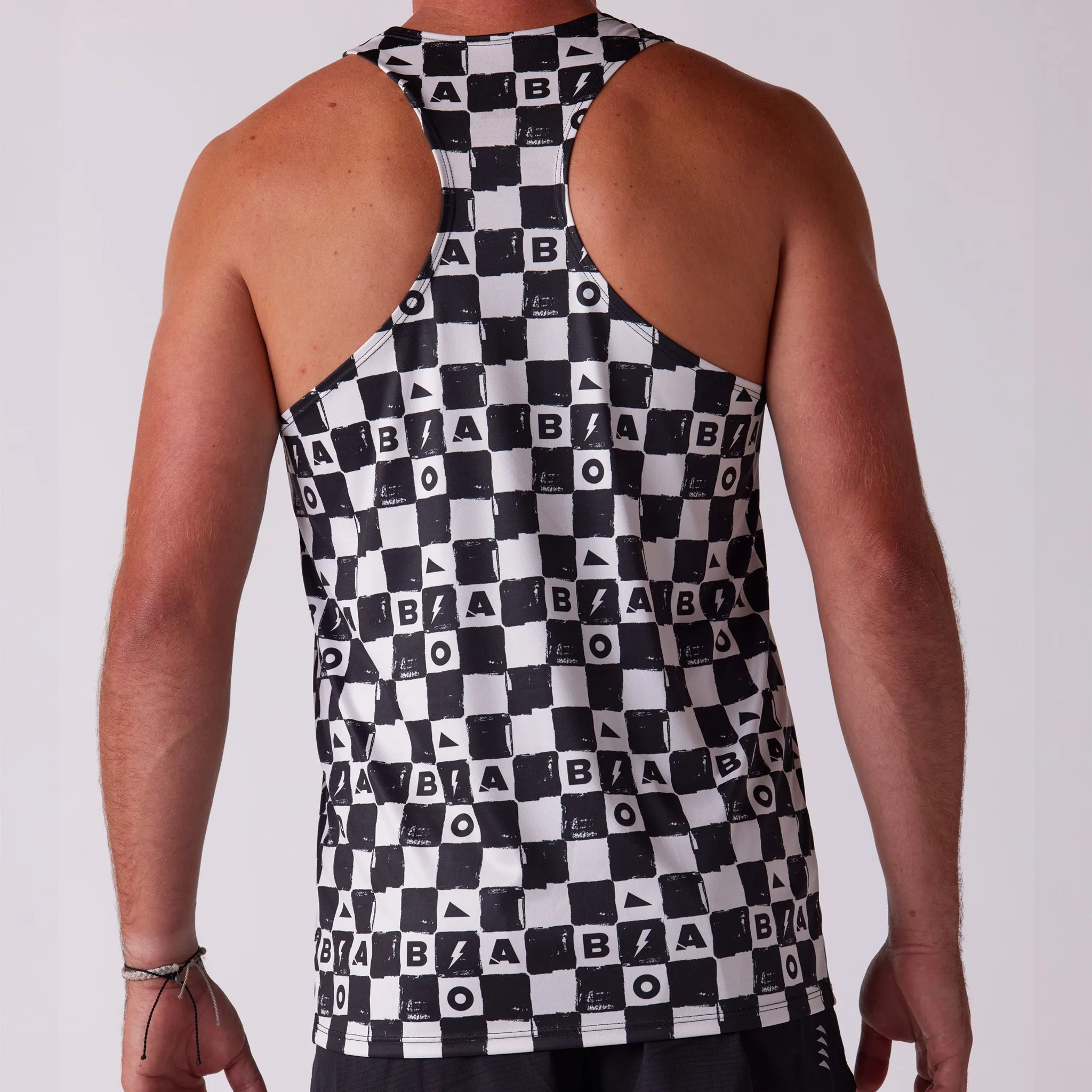 Men's Competitor Lite Printed Singlet - Checkers