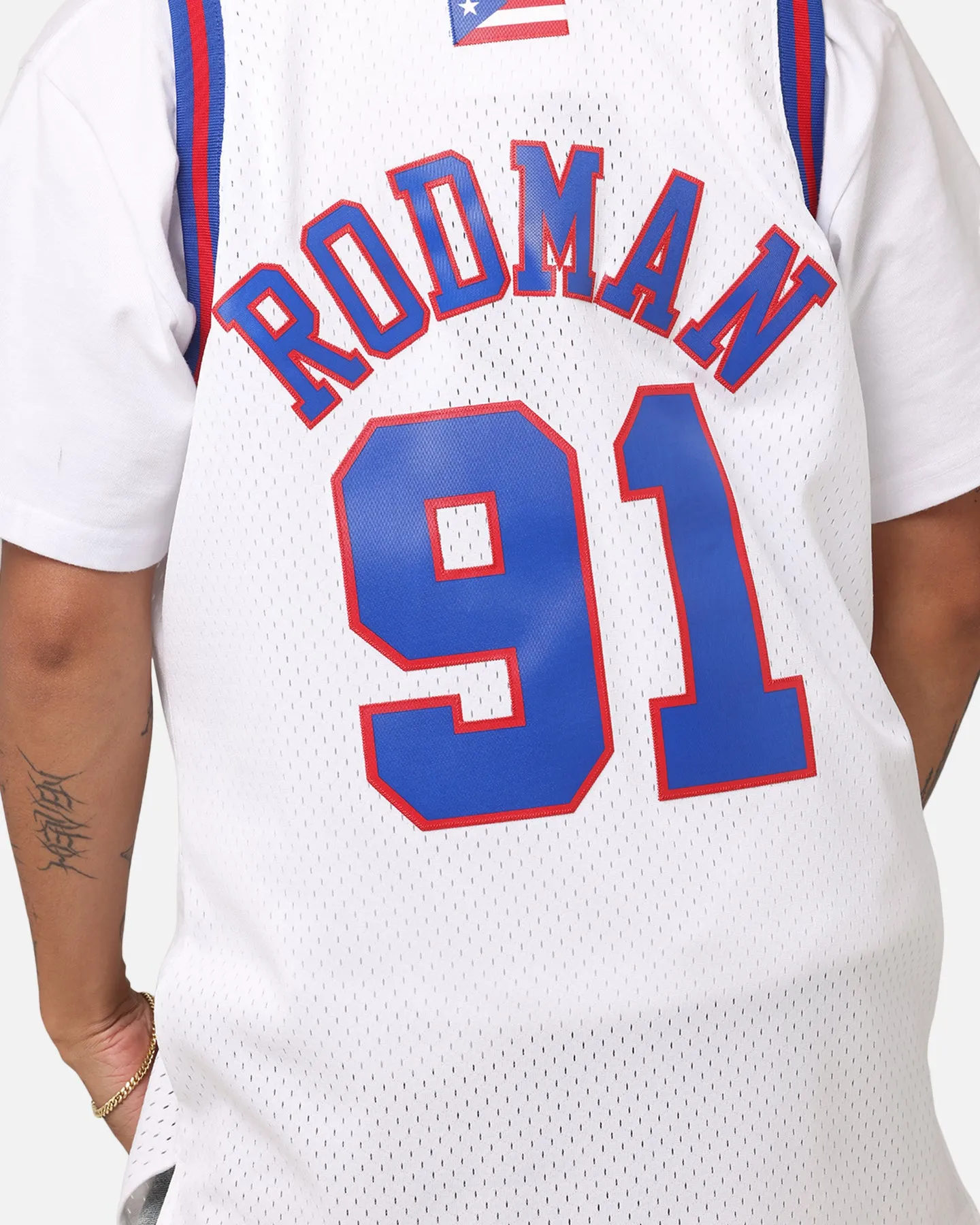 Mitchell & Ness Chicago Bulls Dennis Rodman #91 'Flags Collection' Jersey White