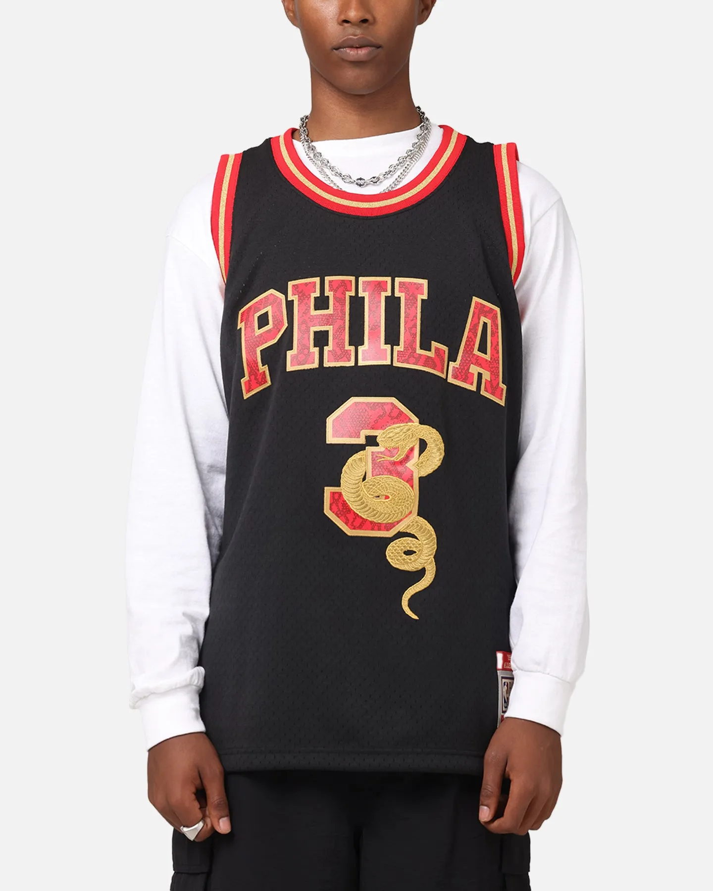 Mitchell & Ness Philadelphia 76ers Allen Iverson 1996 Swingman Jersey Black/Gold