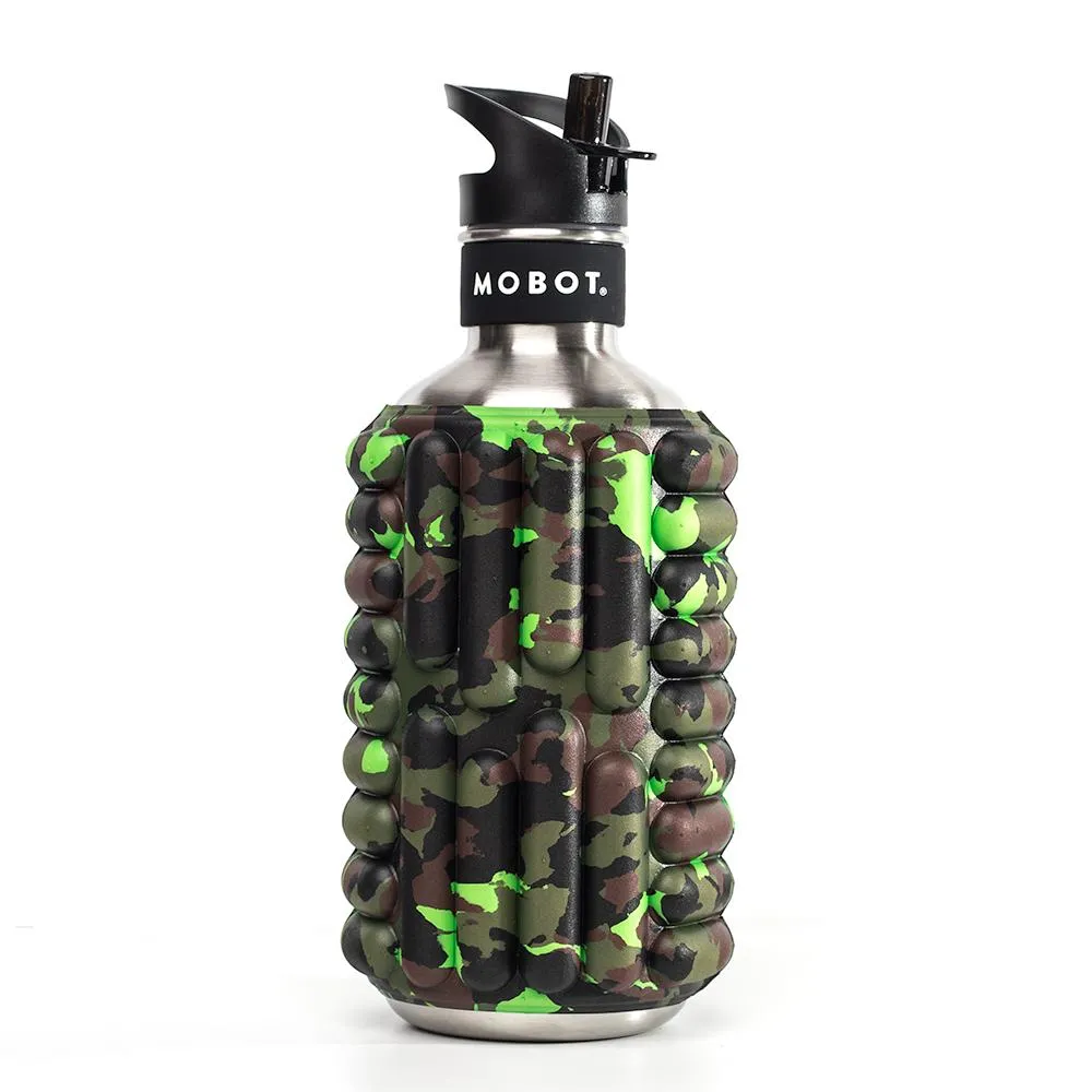 Mobot Big Bertha 1.2L Foam Roller Water Bottle-Camo Green