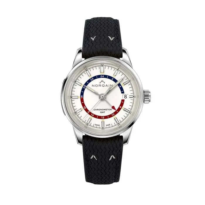 NORQAIN 40MM Freedom 60 GMT Automatic Watch with Opaline Dial in Stainless Steel