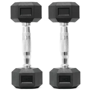 RUBBER HEX DUMBBELLS