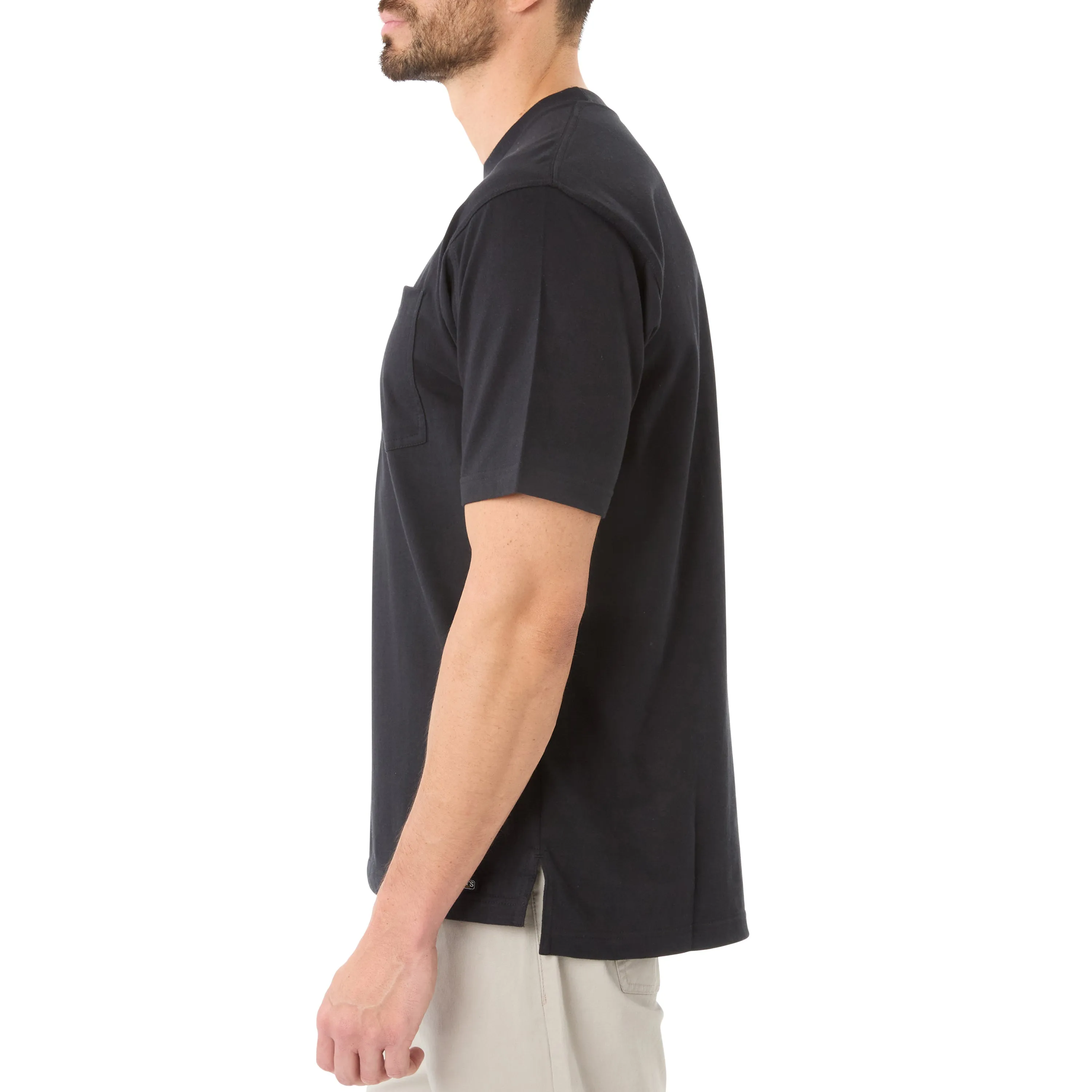 SHORT SLEEVE EXTENDED-TAIL POCKET GUSSET TEE