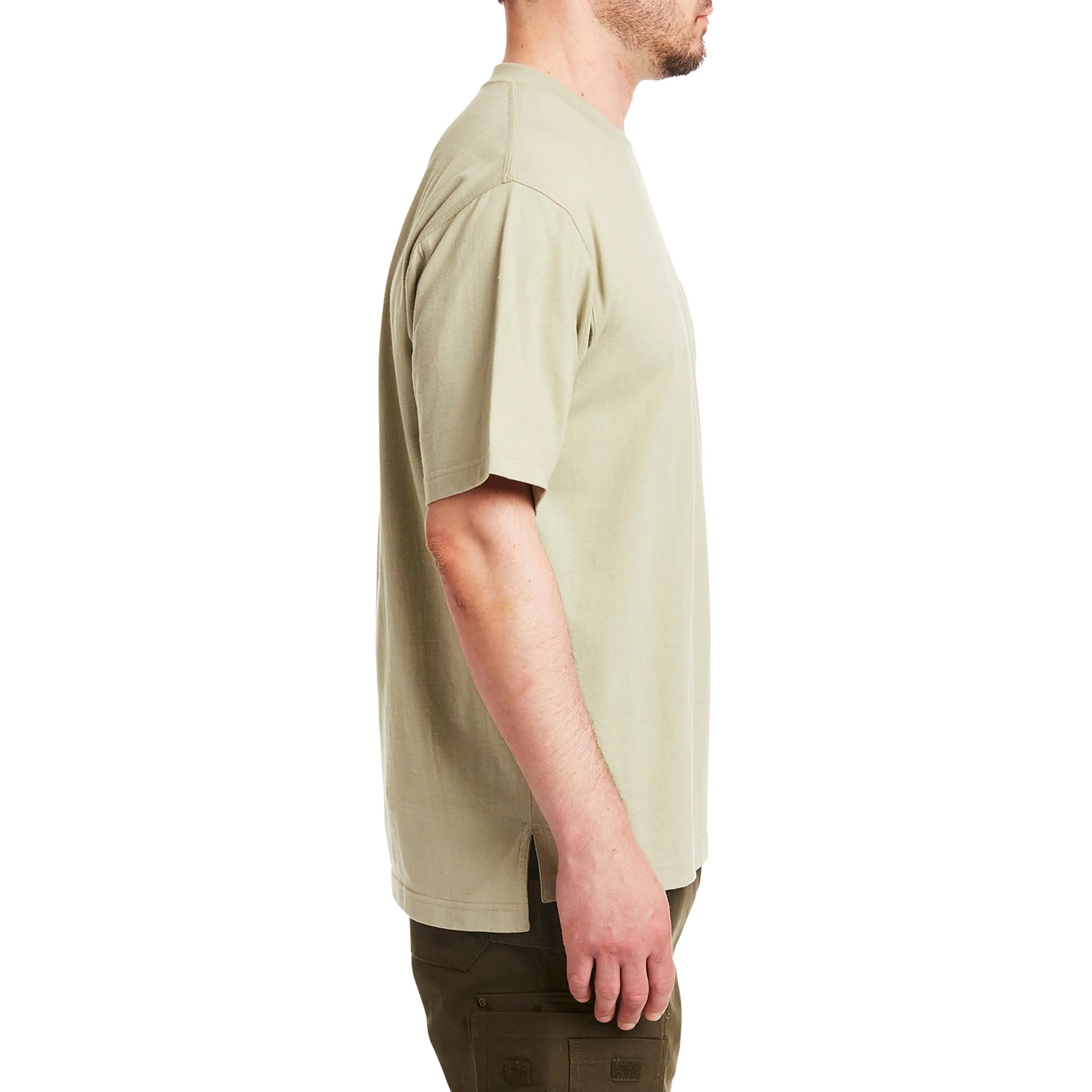 SHORT SLEEVE EXTENDED-TAIL POCKET GUSSET TEE