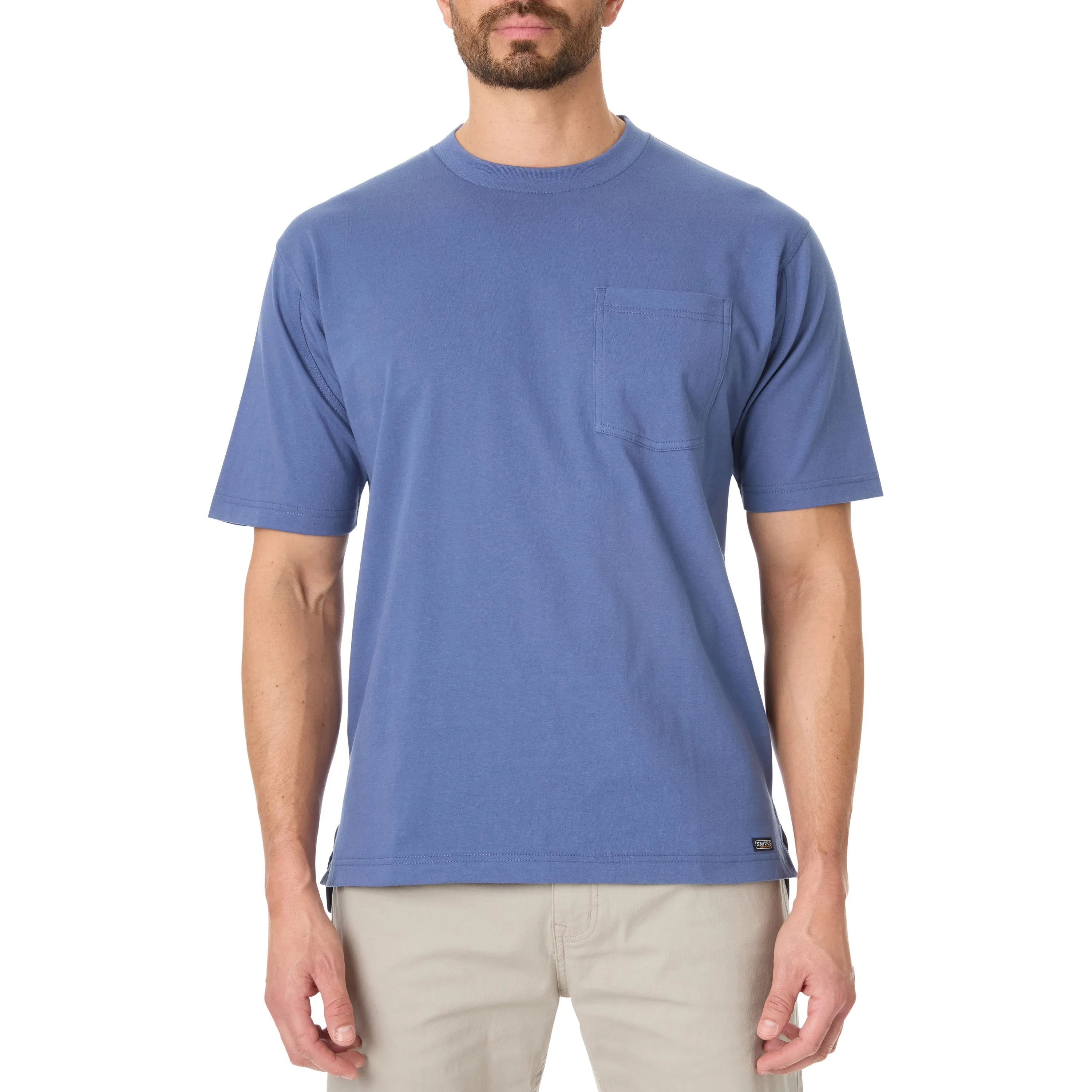 SHORT SLEEVE EXTENDED-TAIL POCKET GUSSET TEE