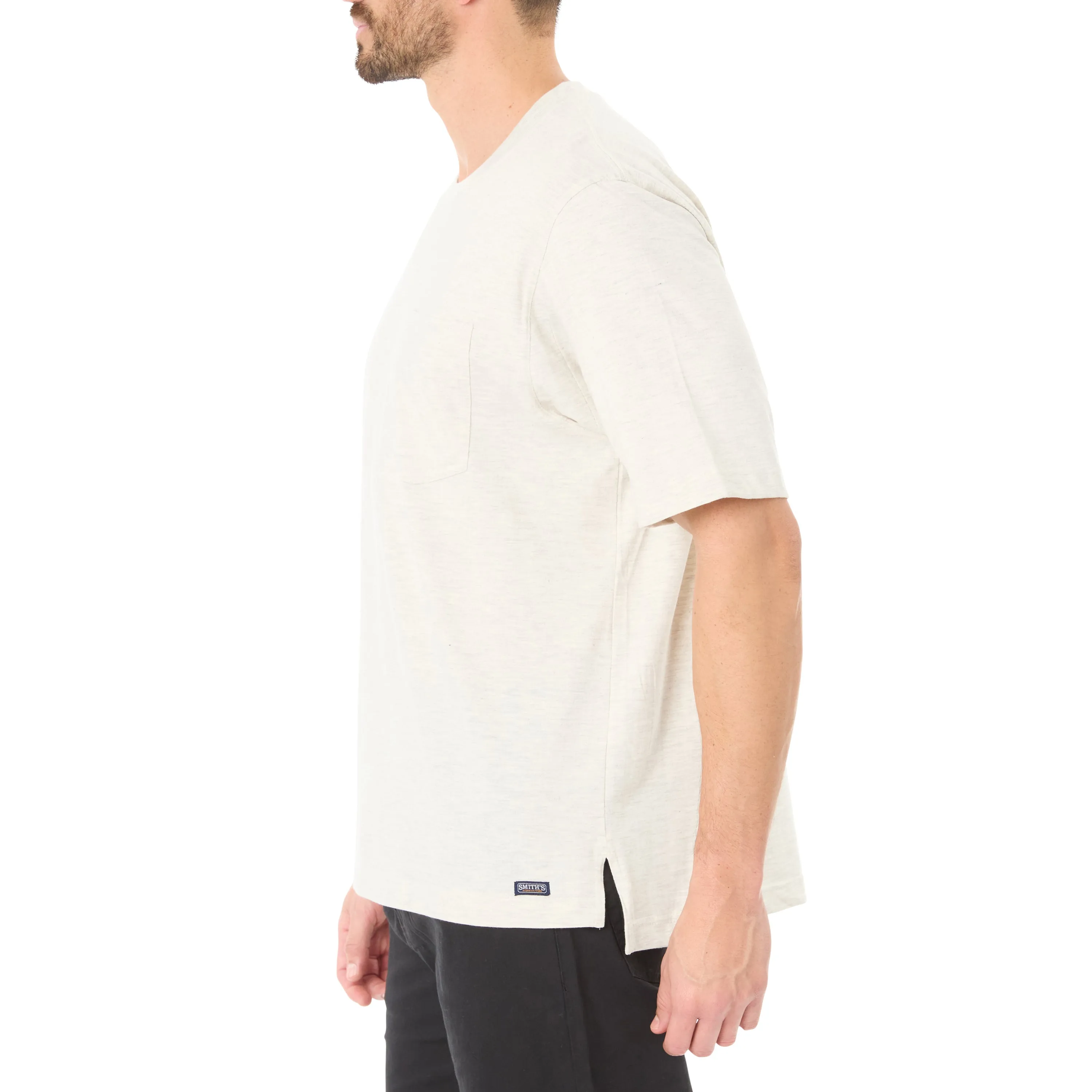 SHORT SLEEVE EXTENDED-TAIL POCKET GUSSET TEE