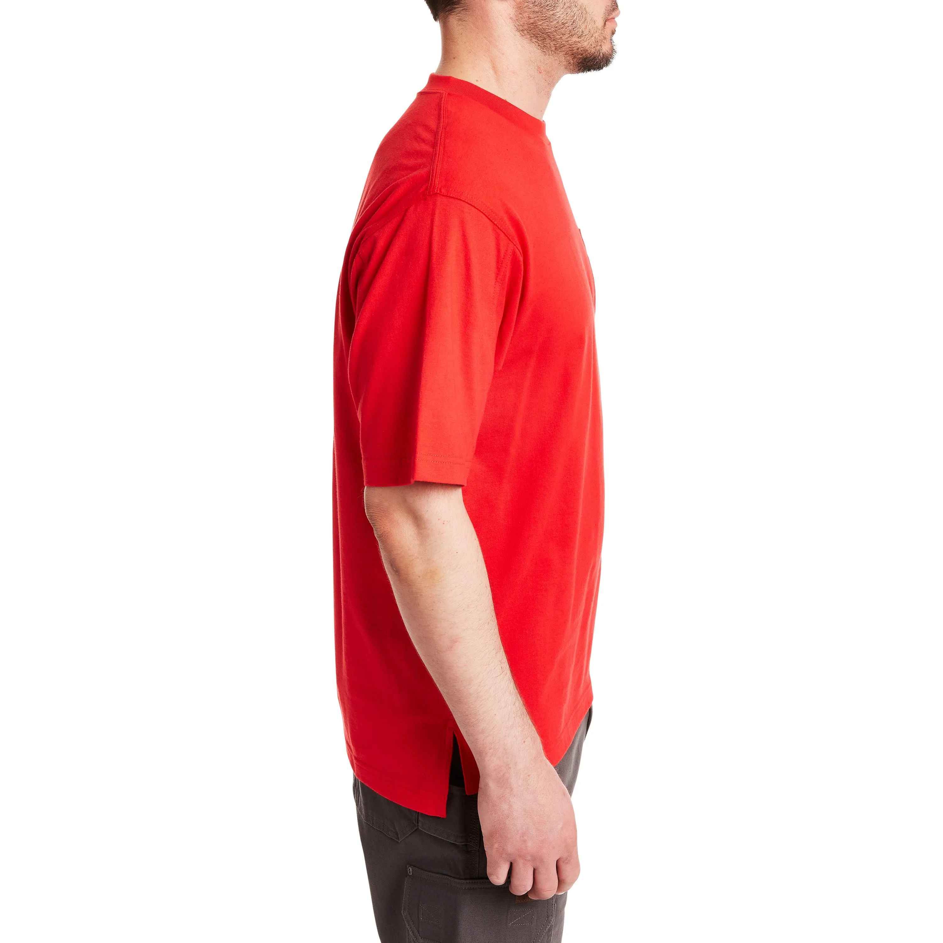 SHORT SLEEVE EXTENDED-TAIL POCKET GUSSET TEE