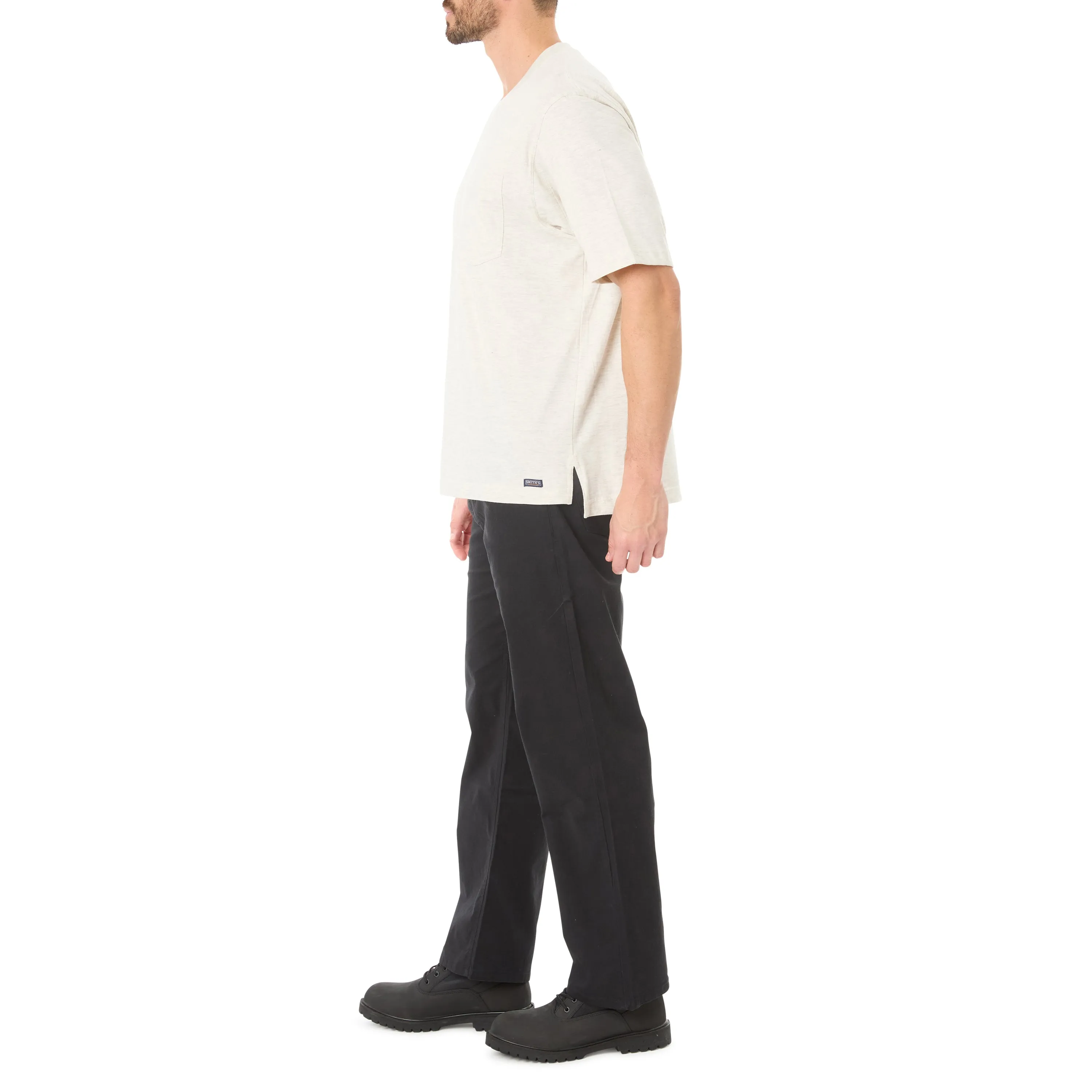 SHORT SLEEVE EXTENDED-TAIL POCKET GUSSET TEE