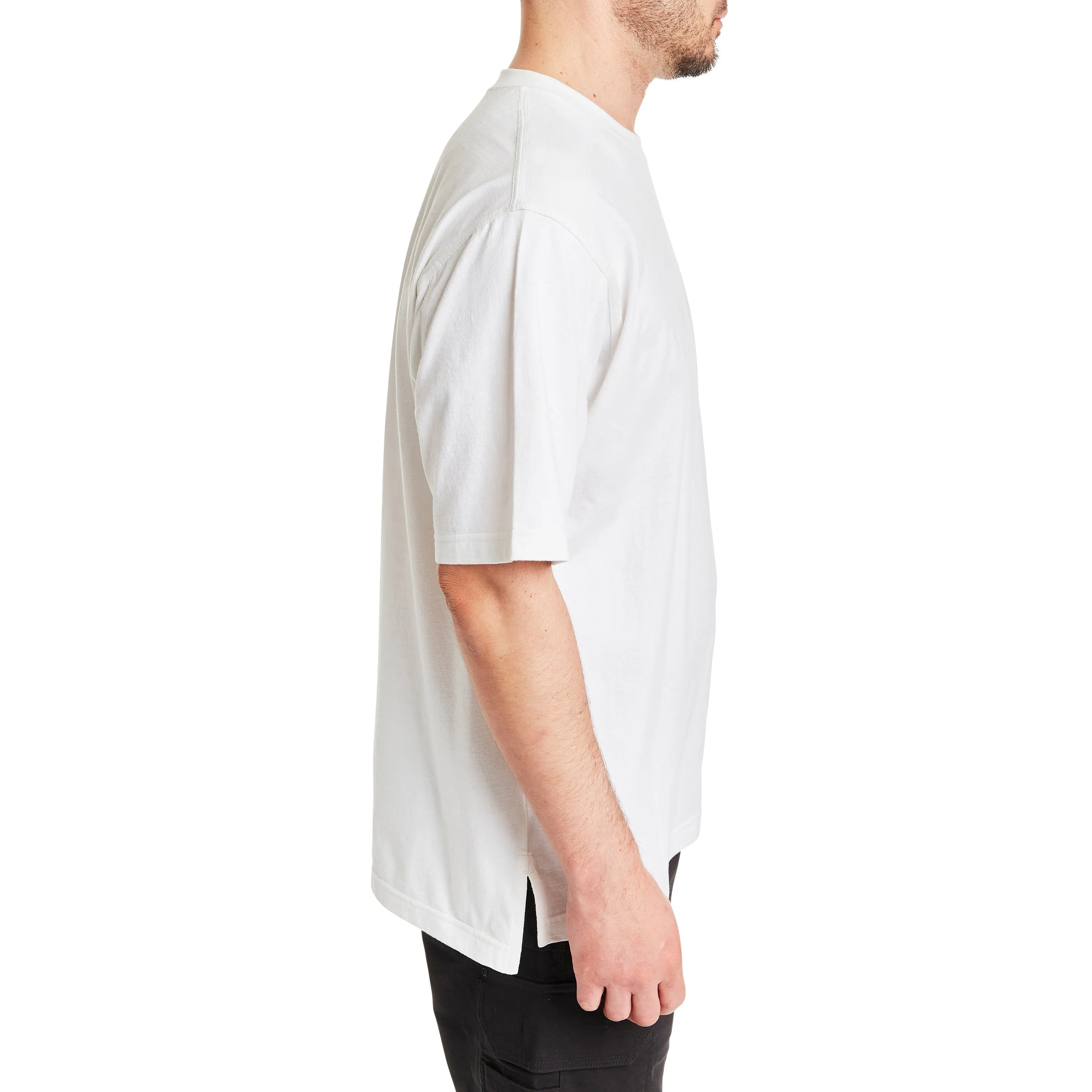 SHORT SLEEVE EXTENDED-TAIL POCKET GUSSET TEE