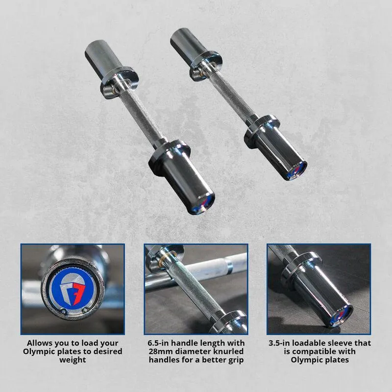 Titan 15" Loadable Olympic Dumbbell Handle - Pair