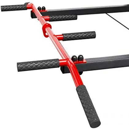 Wall Mounted Iron Chin Up Bar Black/Red