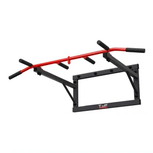 Wall Mounted Iron Chin Up Bar Black/Red