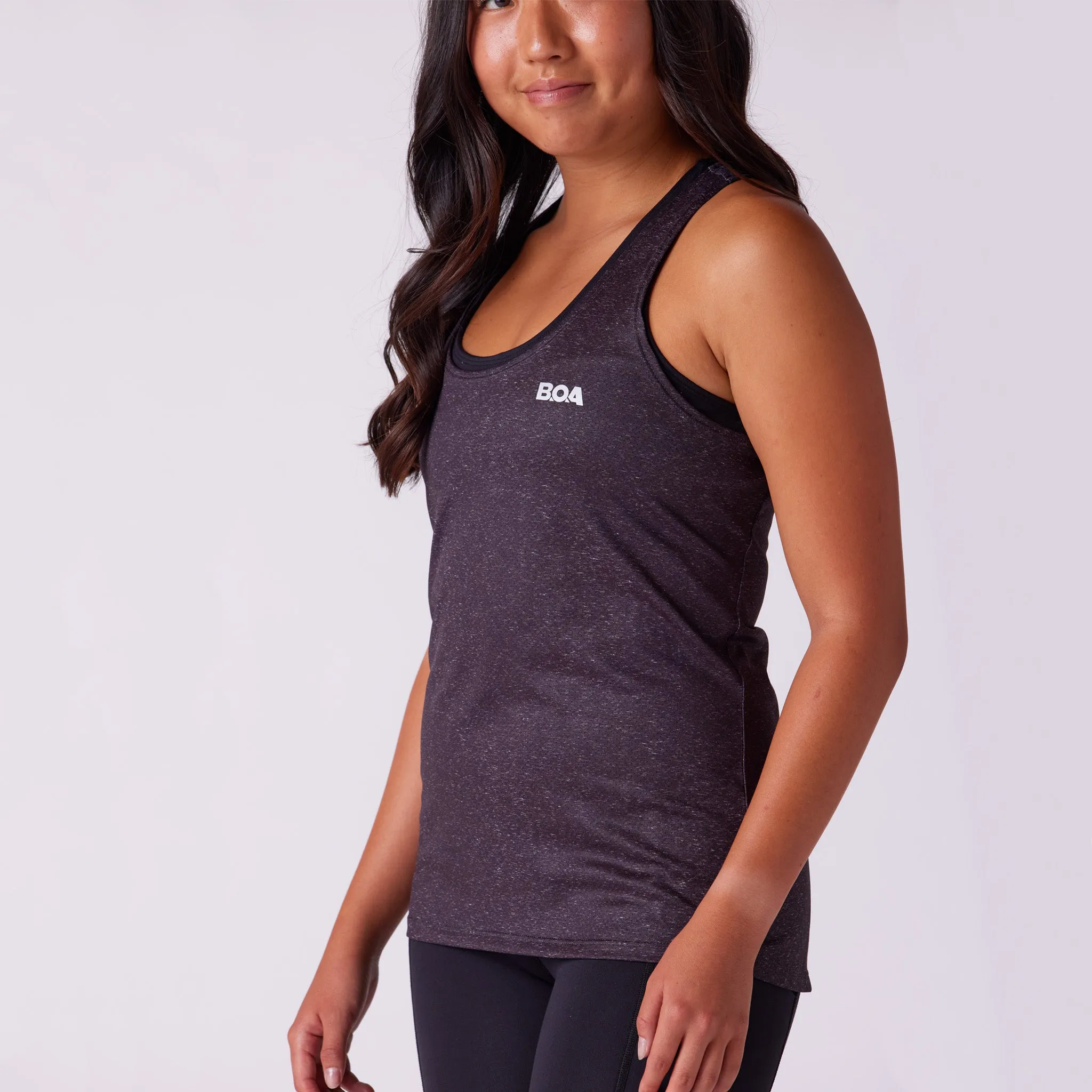 Women's Vapor Lite Tempo Tank - Heather Black