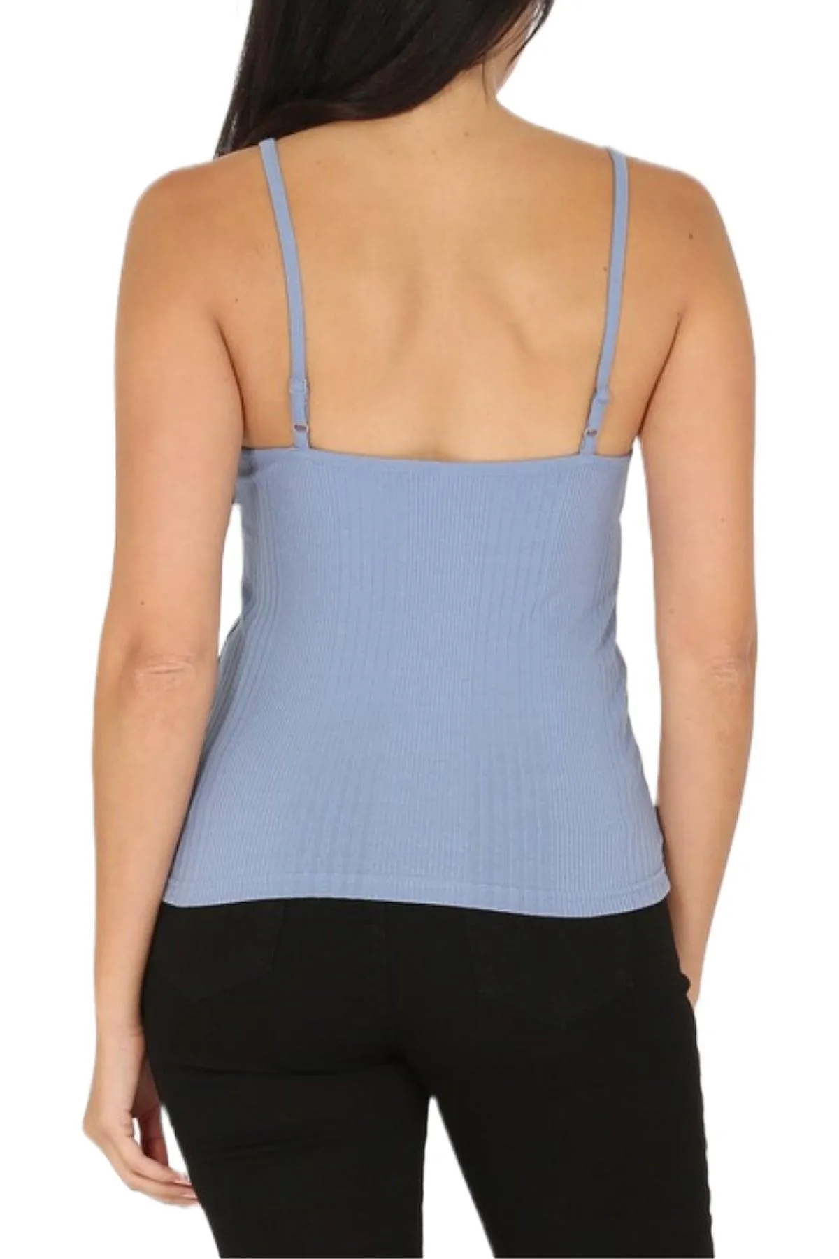 Women's Variegated Rib V Neck Tank Top