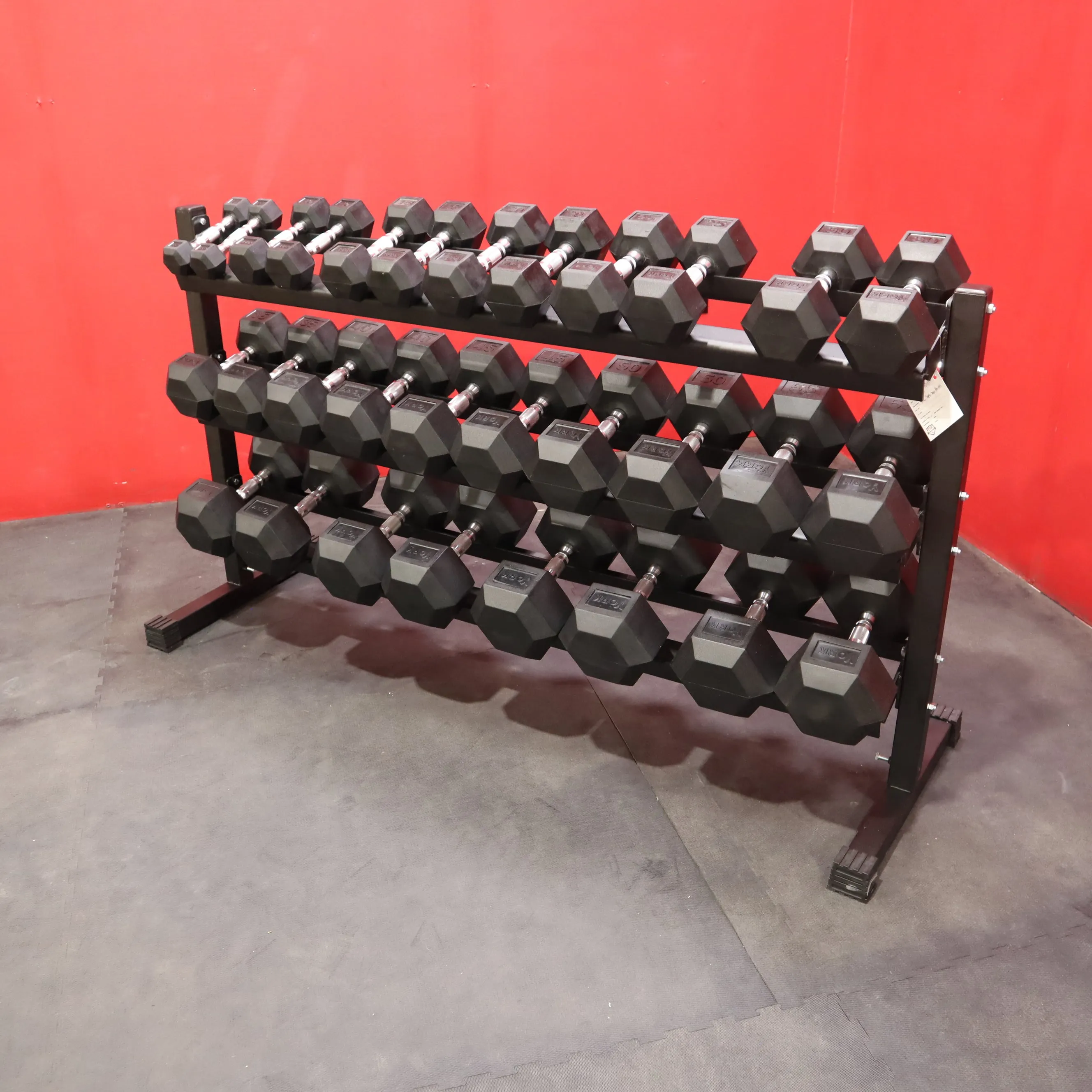 York Pro-Hex Rubber Dumbbells